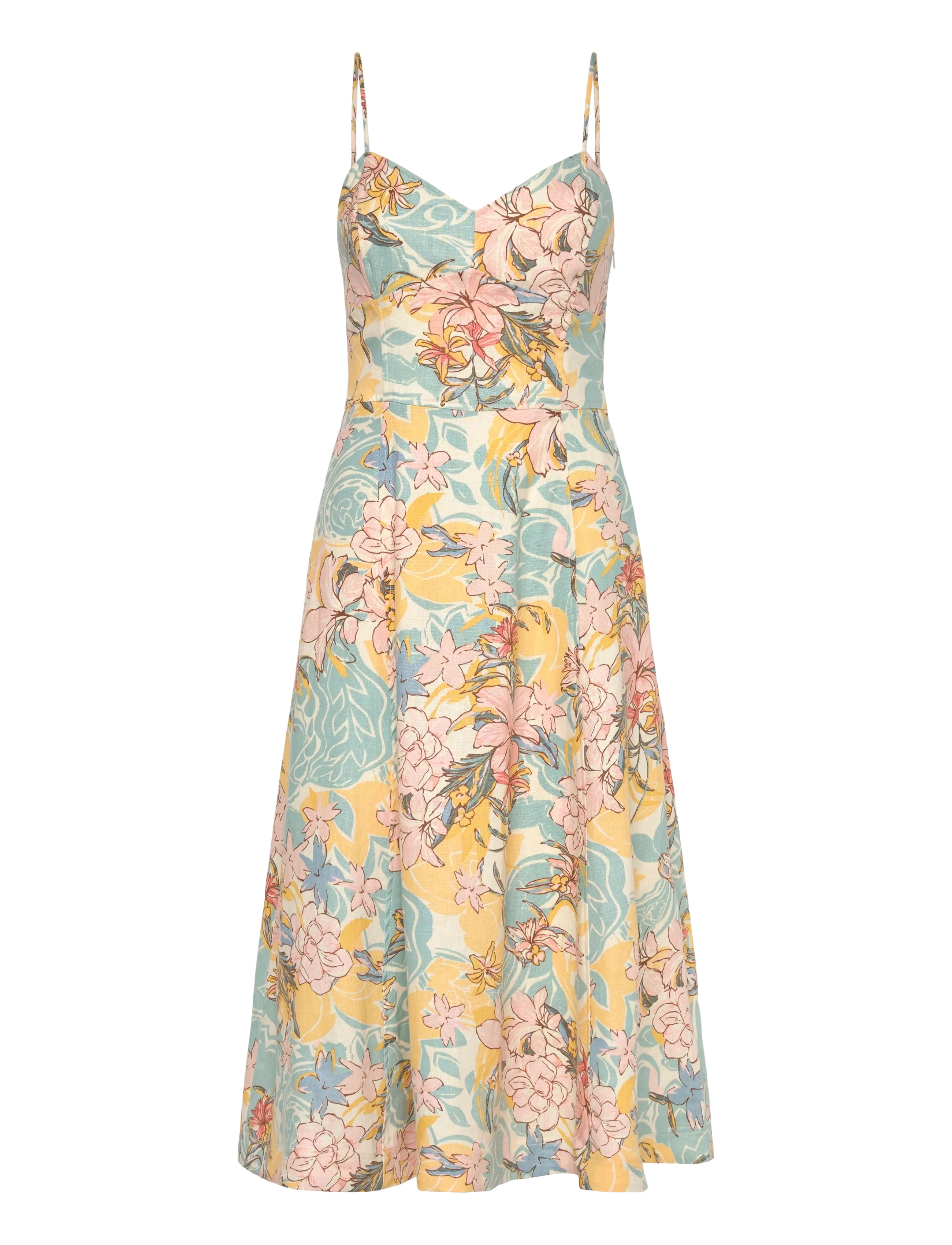 Lauren Ralph Lauren - CLASSIC LINEN-WVN-DRESSES - sommerkjoler - cream/blue multi - 1