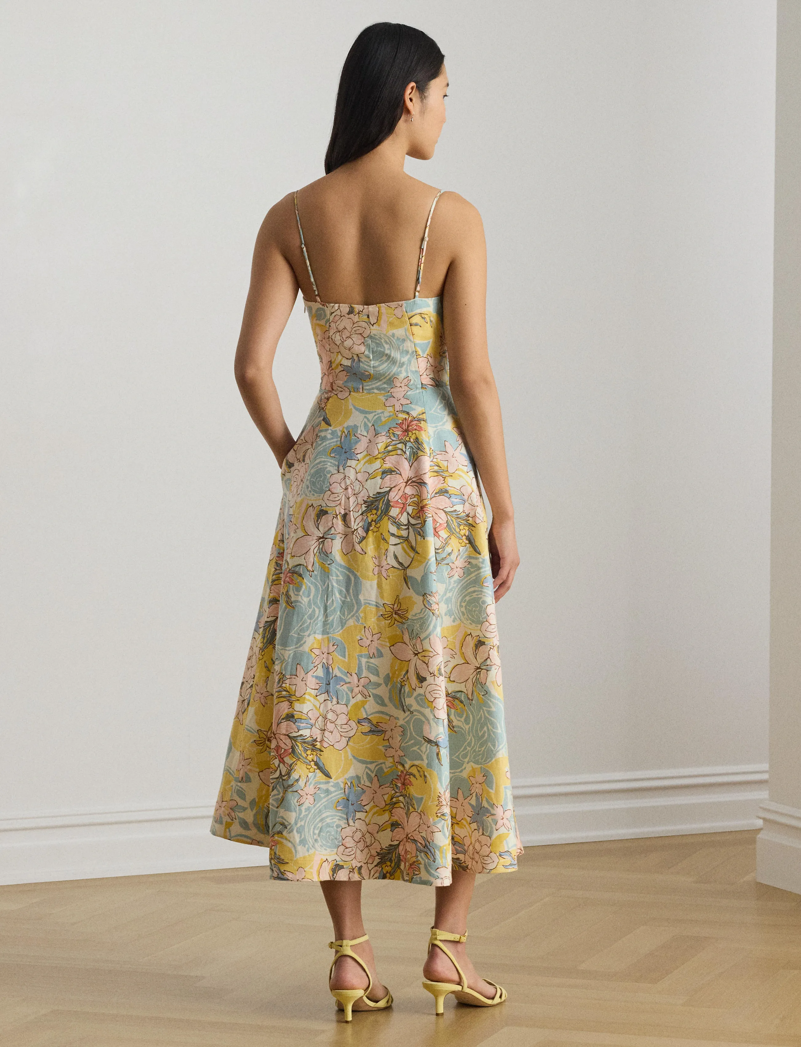 Lauren Ralph Lauren - CLASSIC LINEN-WVN-DRESSES - sommerkjoler - cream/blue multi - 4