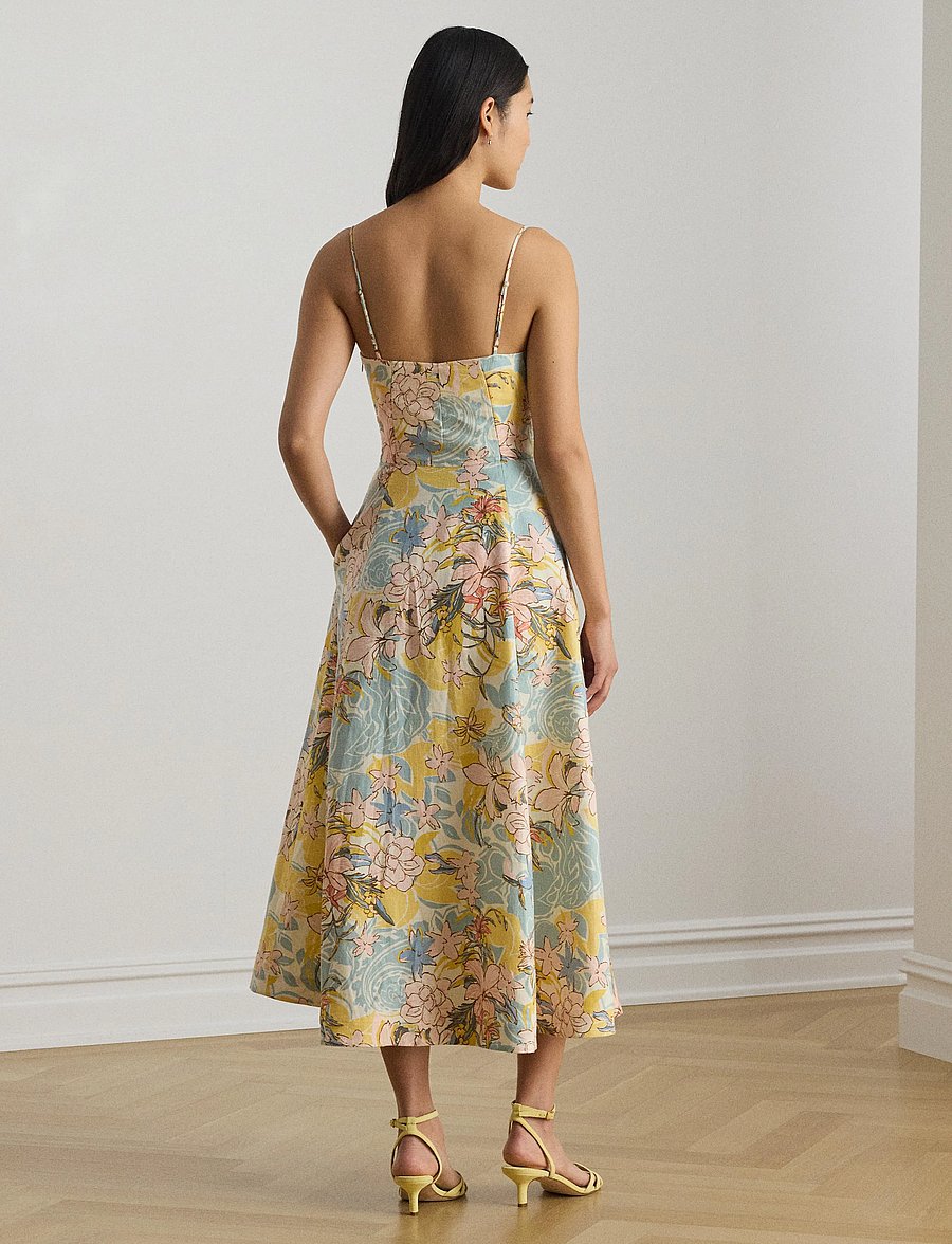 Lauren Ralph Lauren - CLASSIC LINEN-WVN-DRESSES - sommerkleider - cream/blue multi - 4