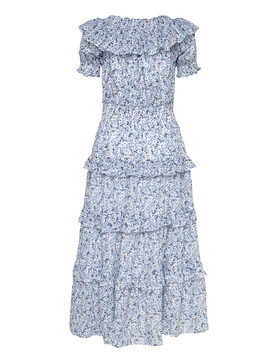 Lauren Ralph Lauren - 80S COTTON VOILE-WVN-DRESSES - summer dresses - white/blue - 2