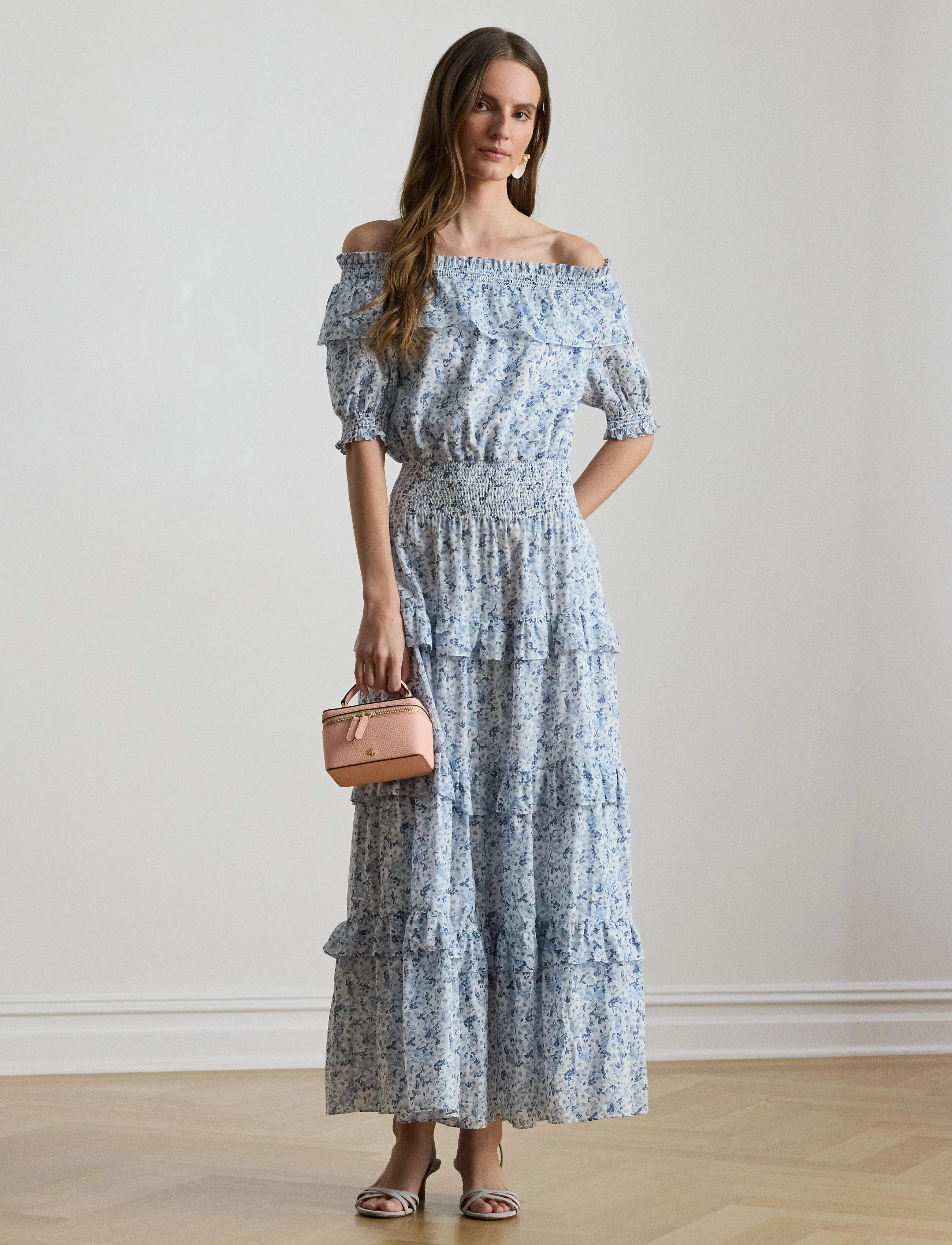 Lauren Ralph Lauren - 80S COTTON VOILE-WVN-DRESSES - robes d'été - white/blue - 3