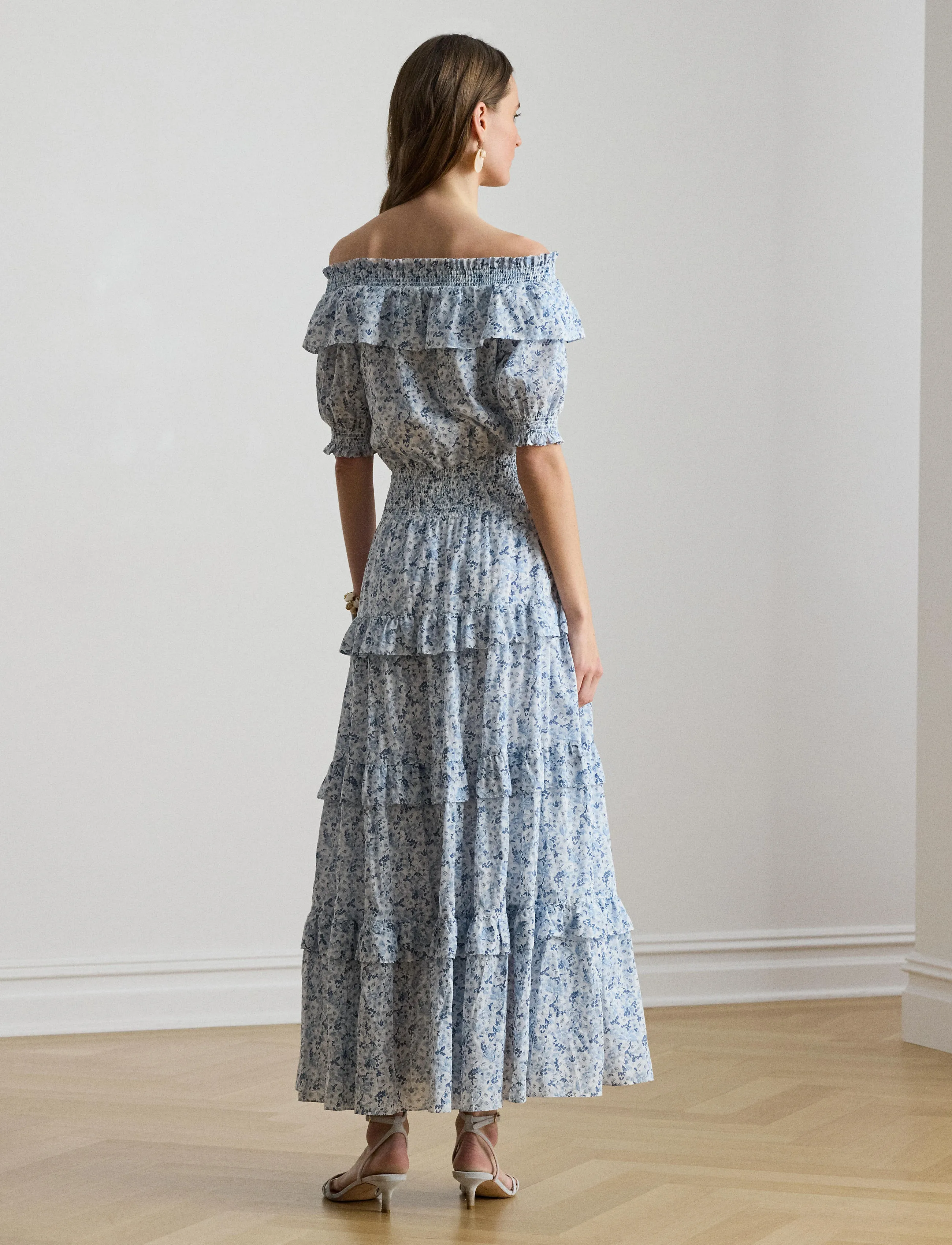 Lauren Ralph Lauren - 80S COTTON VOILE-WVN-DRESSES - robes d'été - white/blue - 5