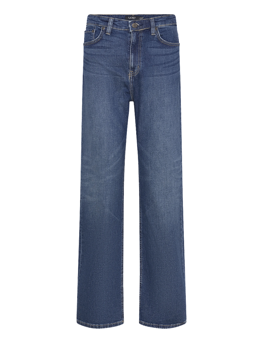 Lauren Ralph Lauren - High-Rise Straight Wide-Leg Jean - hosen mit weitem bein - maxen wash - 1