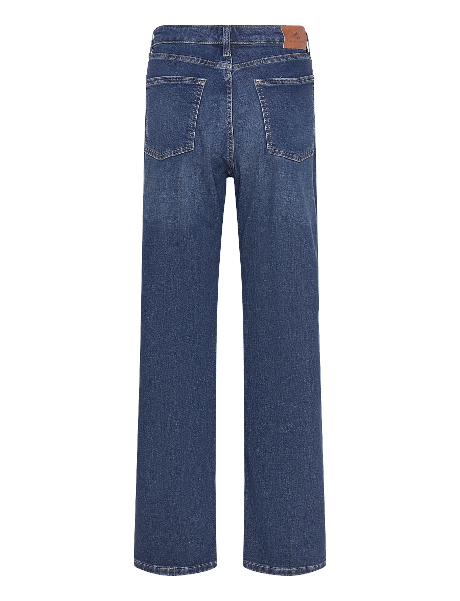 Lauren Ralph Lauren - High-Rise Straight Wide-Leg Jean - hosen mit weitem bein - maxen wash - 2