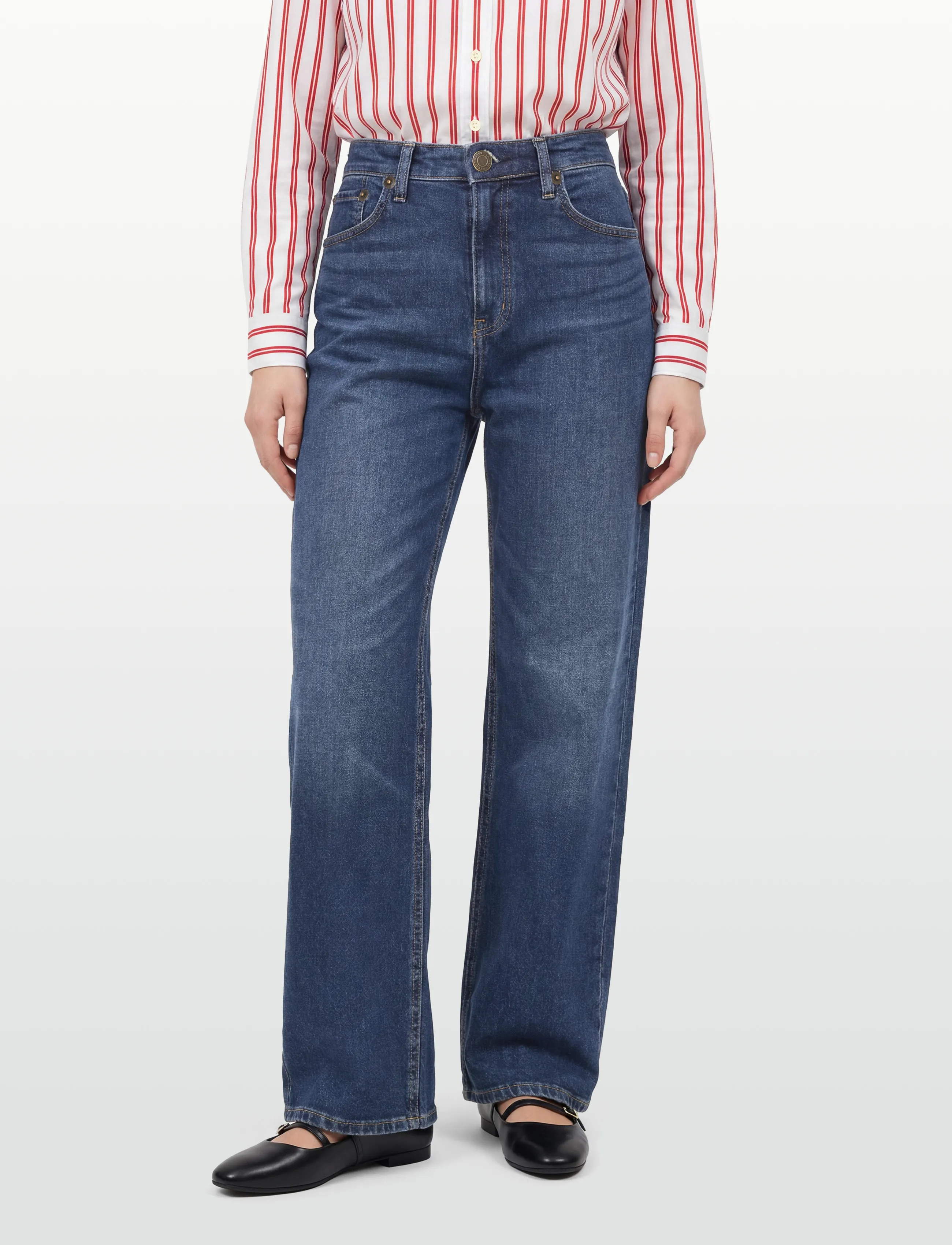 Lauren Ralph Lauren - High-Rise Straight Wide-Leg Jean - brede jeans - maxen wash - 3