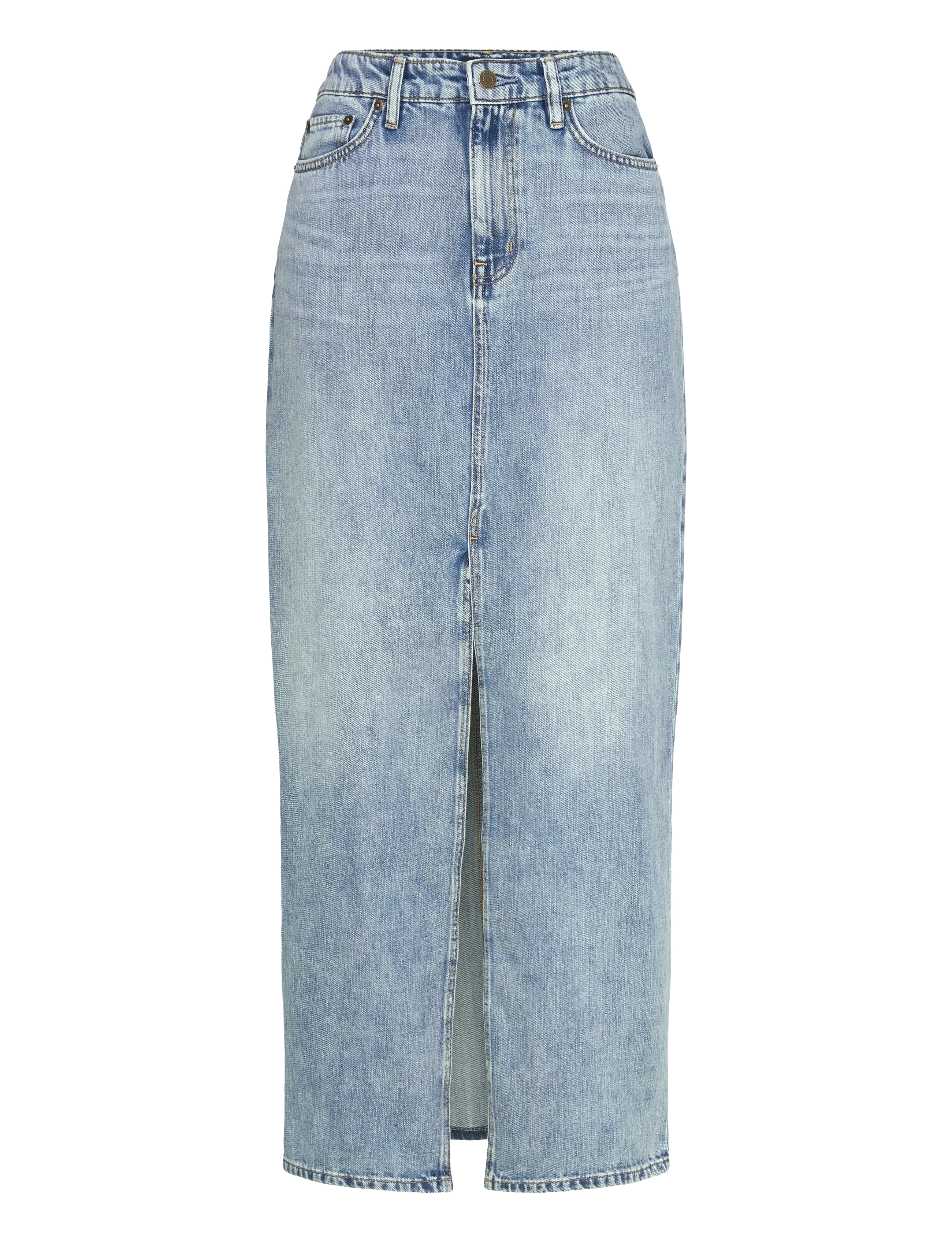 Lauren Ralph Lauren 3X1 RIGID DENIM-WVN-SKIRT - Maxi Röcke - FAWNE WASH / blue
