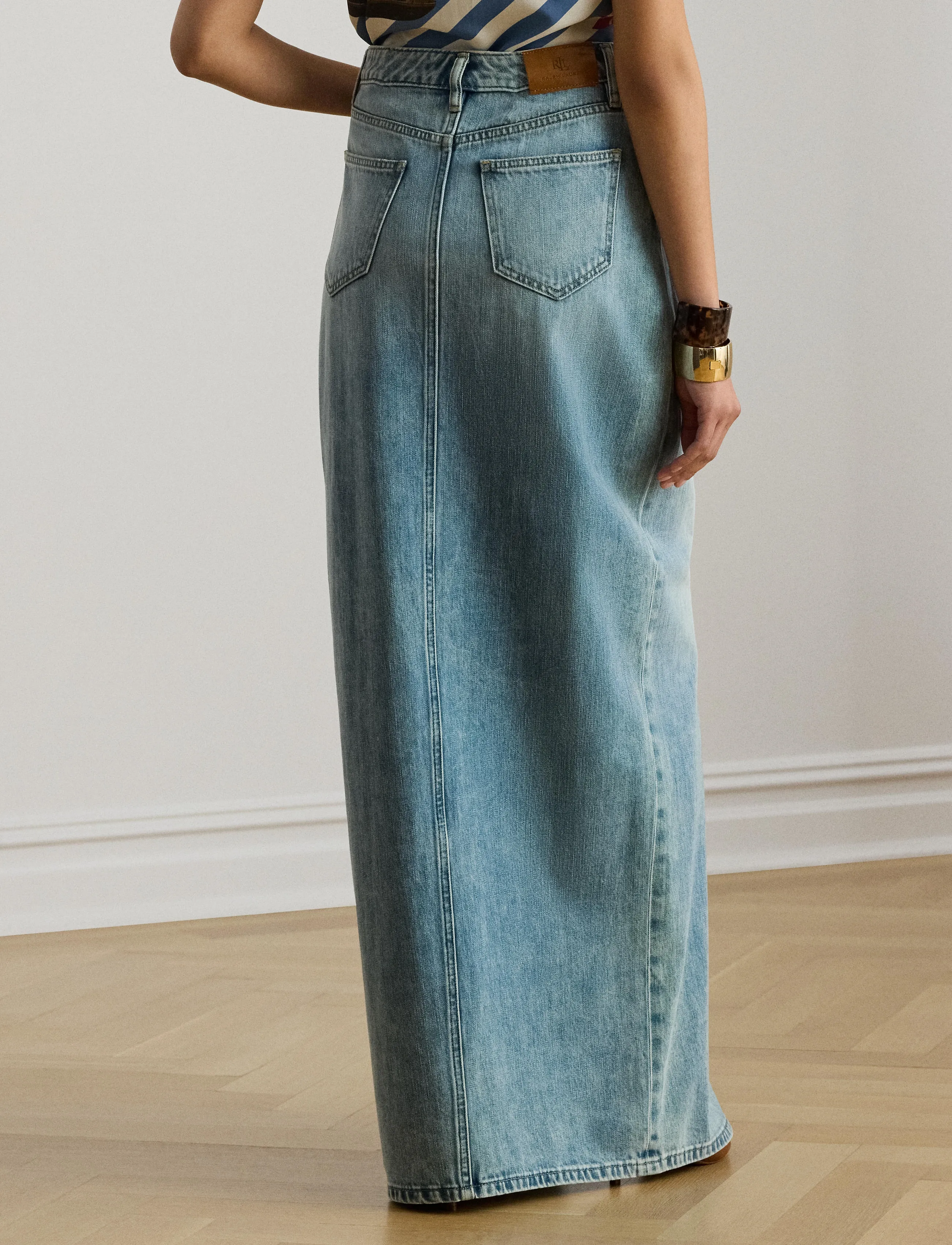 Lauren Ralph Lauren - 3X1 RIGID DENIM-WVN-SKIRT - jupes en jeans - fawne wash - 3