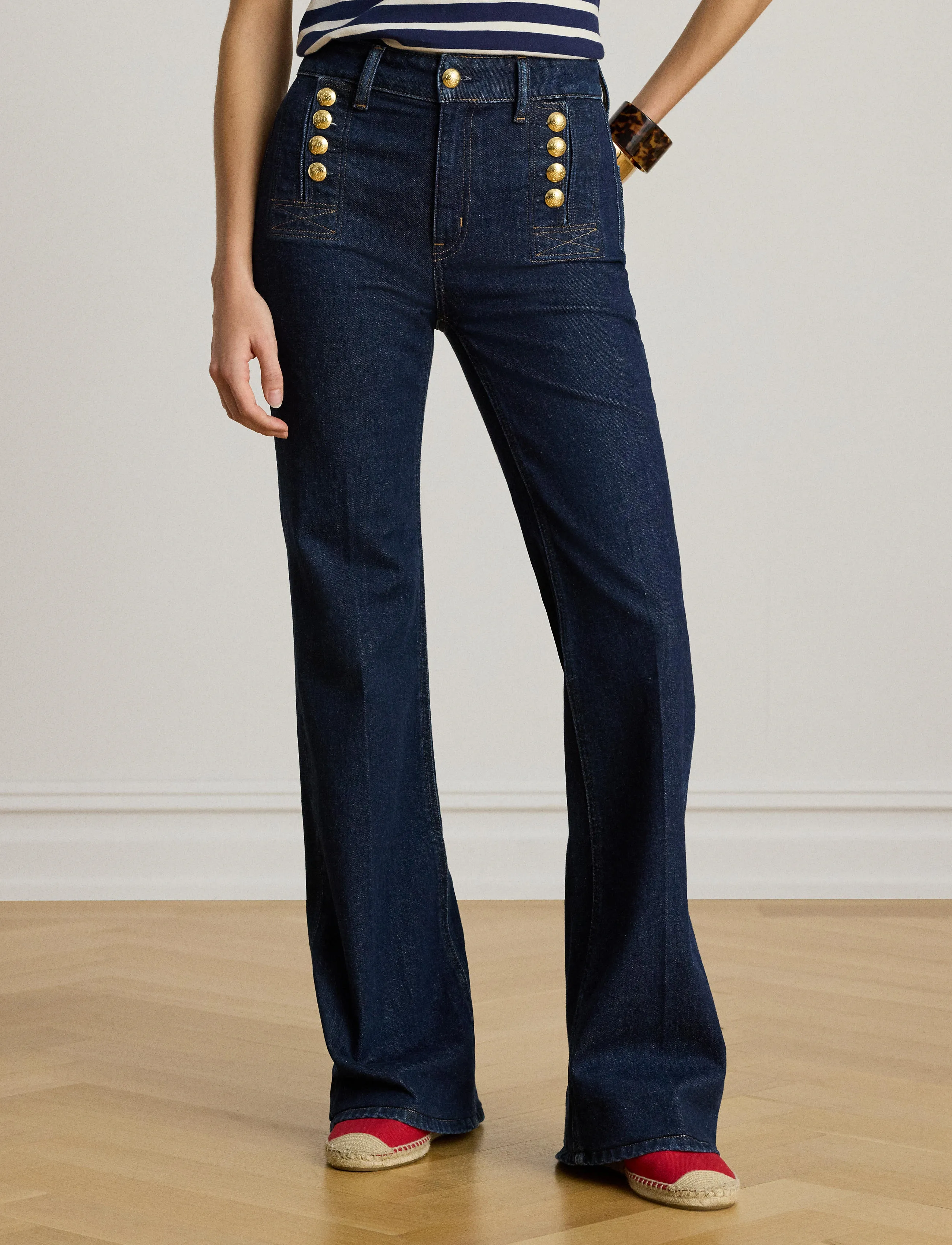 Lauren Ralph Lauren - High-Rise Flare Sailor Jean - alt laiad teksad - rinse wash - 0