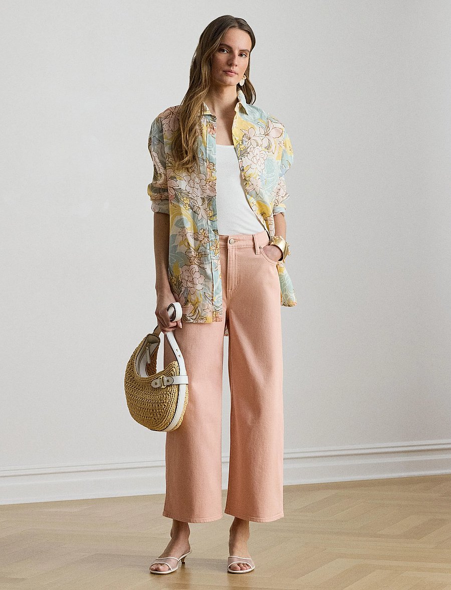 Lauren Ralph Lauren - LOW STR DENIM-WVN-PANTS - straight jeans - pink rhodonite - 2