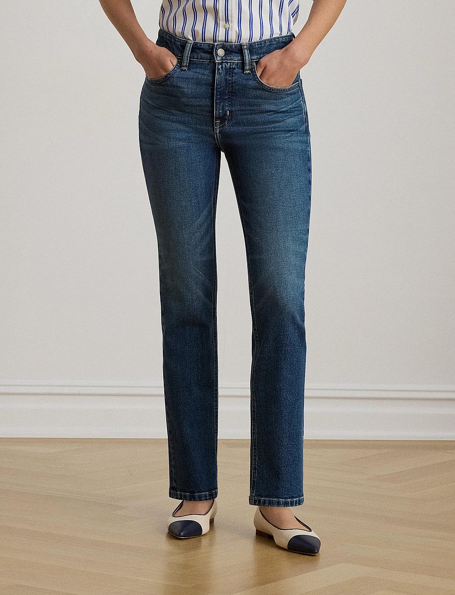 Lauren Ralph Lauren - High-Rise Straight Ankle Jean - skinny jeans - maxen wash - 0