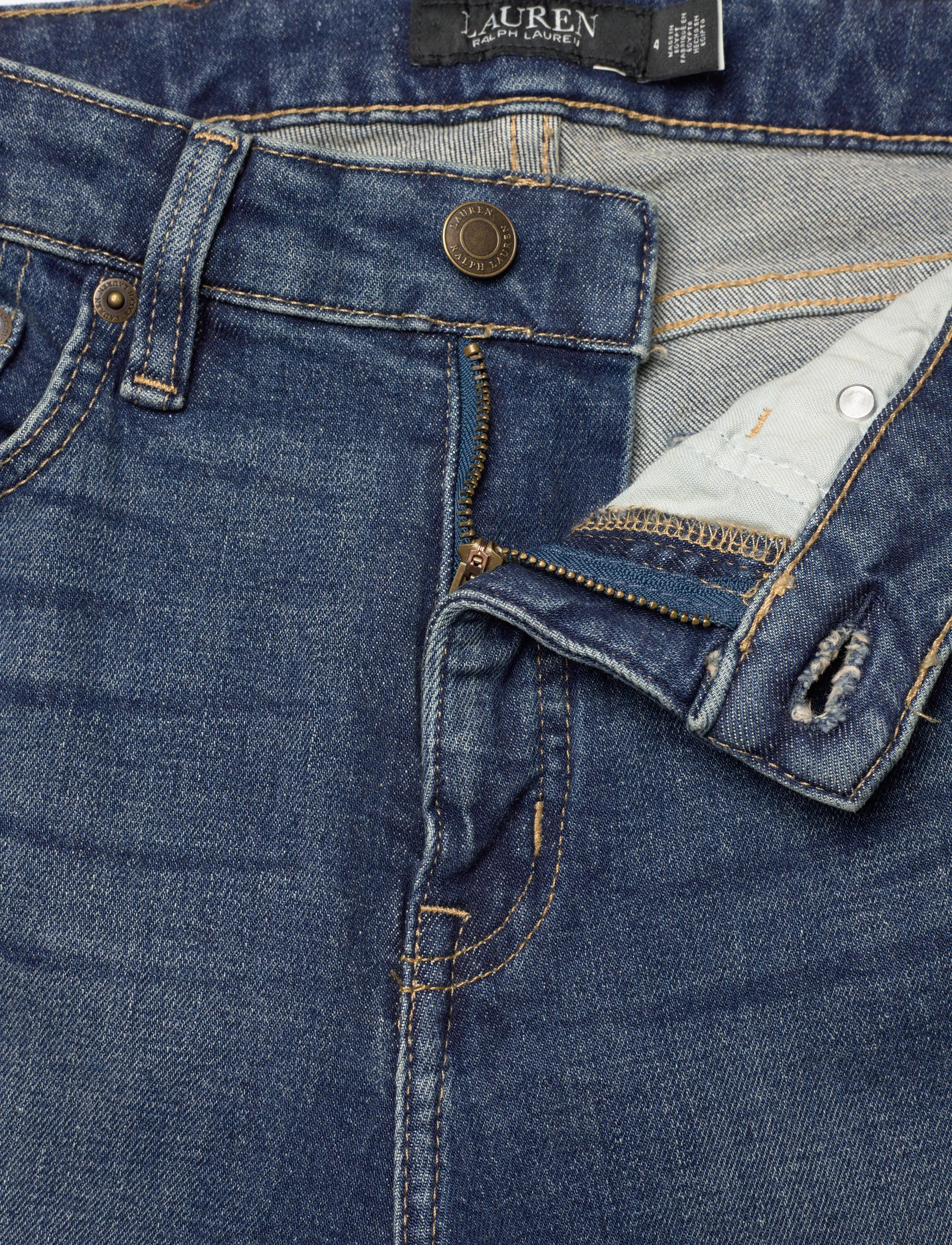 Lauren Ralph Lauren - High-Rise Straight Ankle Jean - skinny jeans - maxen wash - 5