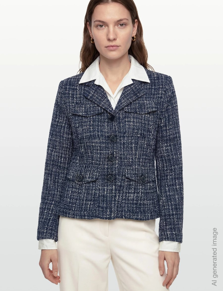 Lauren Ralph Lauren - CLASSIC BOUCLE-WVN-BLAZER/SPORT COA - einreihige blazer - navy blue multi - 3