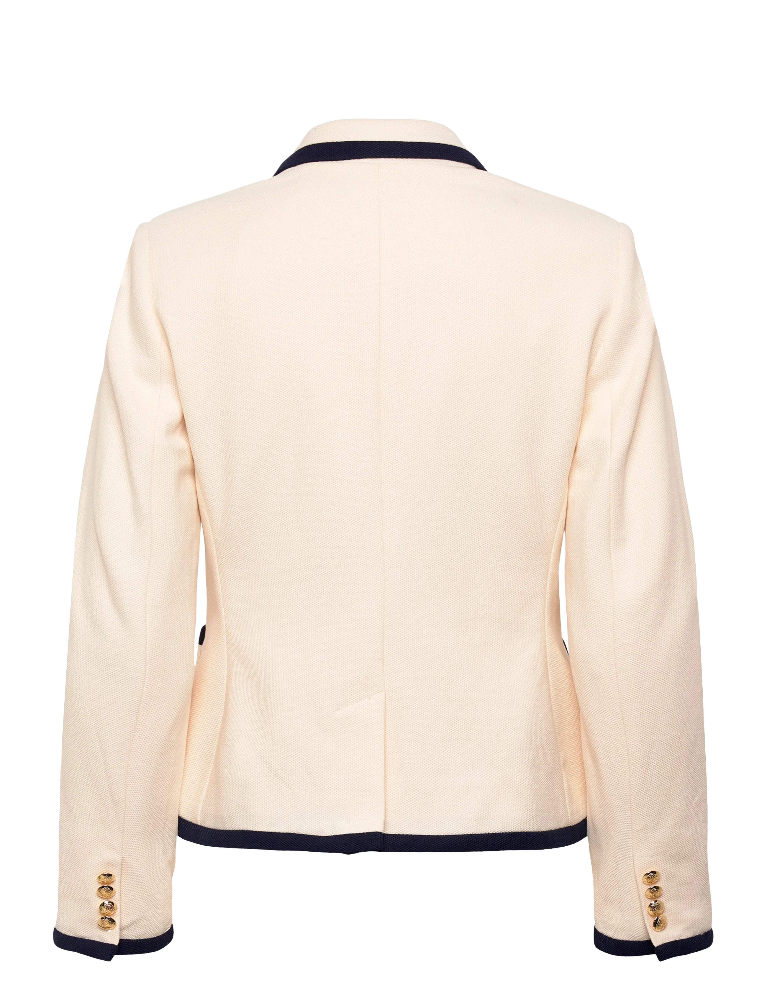 Lauren Ralph Lauren - Two-Tone Double-Breasted Piqué Blazer - blazers à double boutonnage - mascarpone cream - 2