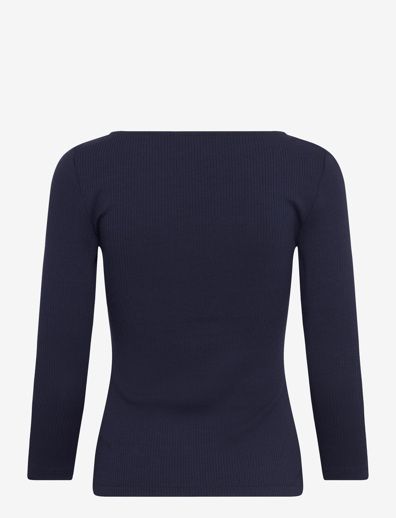 Lauren Ralph Lauren - Rib-Knit Cotton-Blend Boatneck Tee - pikkade varrukatega pluusid - refined navy - 1