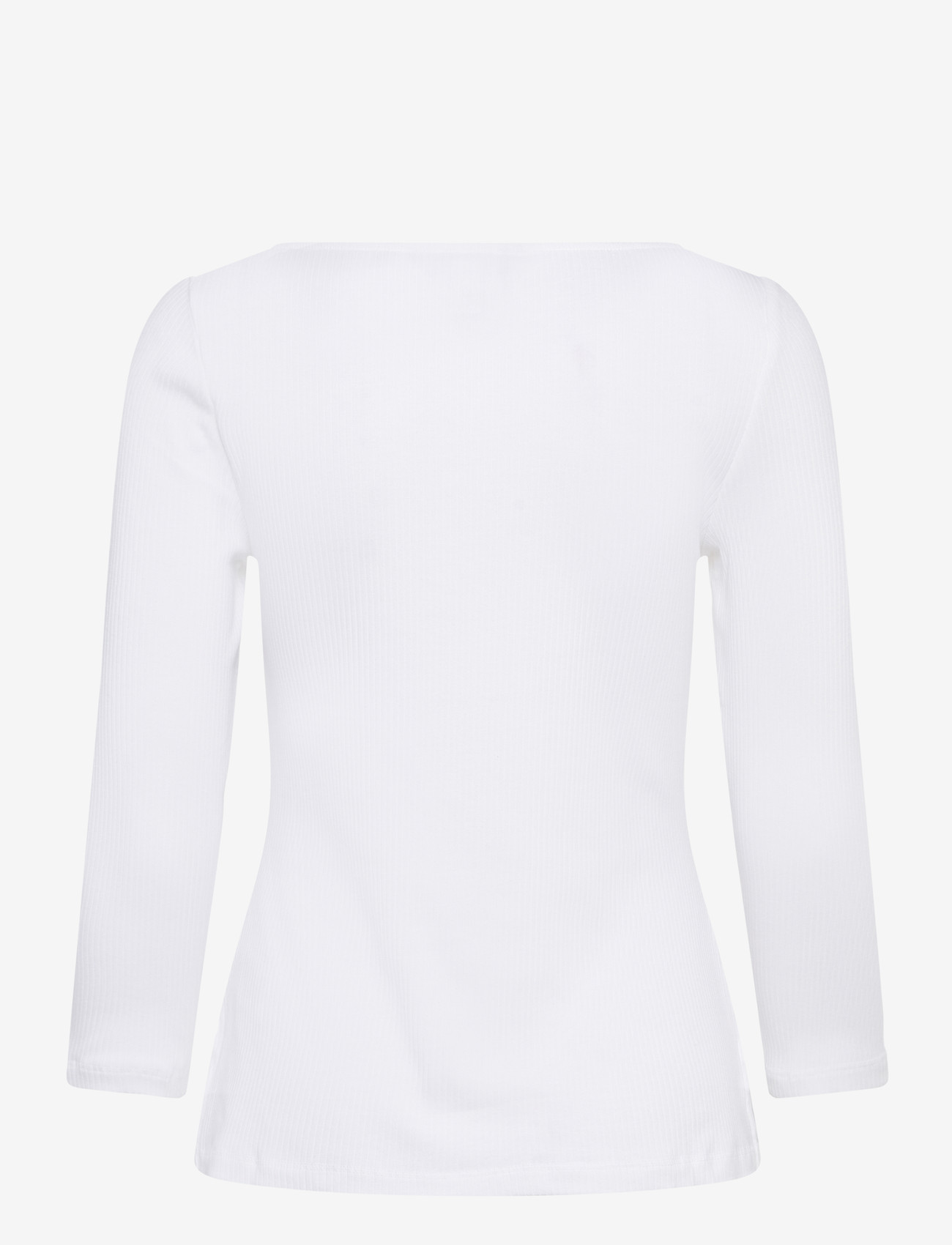 Lauren Ralph Lauren - Rib-Knit Cotton-Blend Boatneck Tee - long sleeved blouses - white - 1