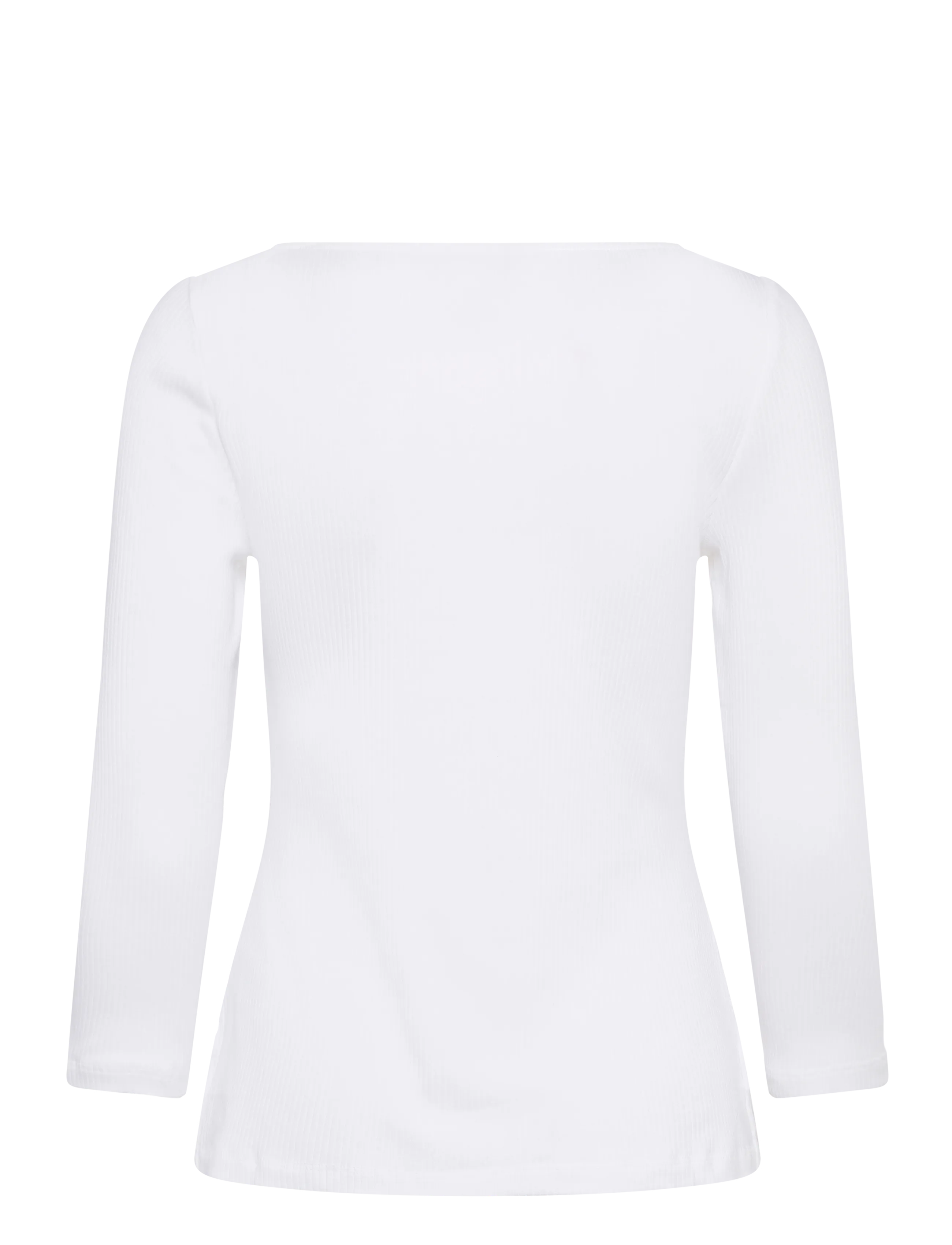 Lauren Ralph Lauren - Rib-Knit Cotton-Blend Boatneck Tee - langærmede bluser - white - 1