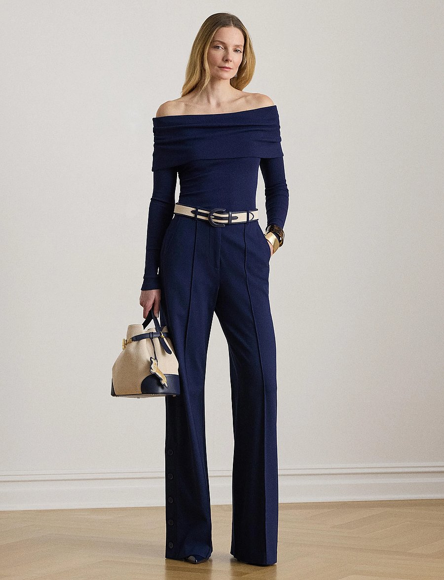 Lauren Ralph Lauren - MODERN PONTE - R-KNT-PANTS - bukser med brede ben - refined navy - 5