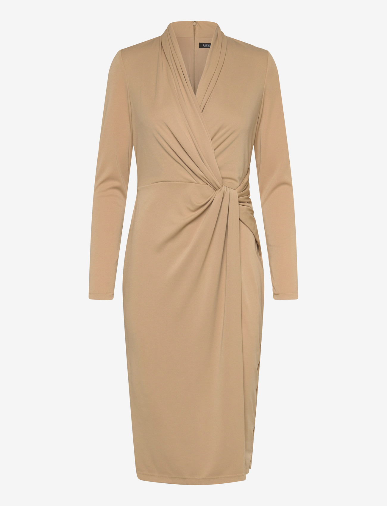 Lauren Ralph Lauren - STR MATTE JERSEY-R-KNT-DRESSES - hõlmikkleidid - birch tan - 0