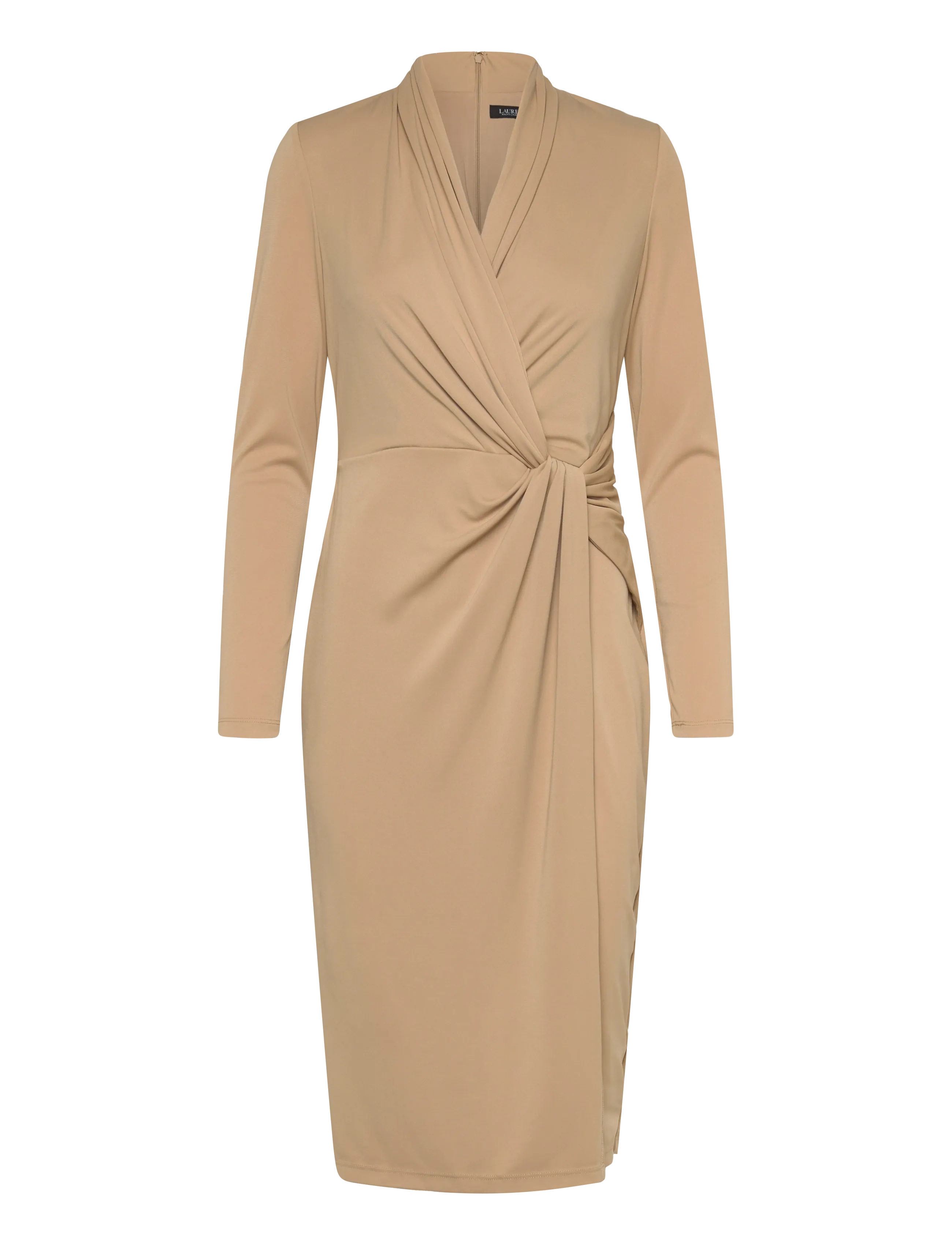 Lauren Ralph Lauren STR MATTE JERSEY-R-KNT-DRESSES - Wrap Dresses - BIRCH TAN / beige