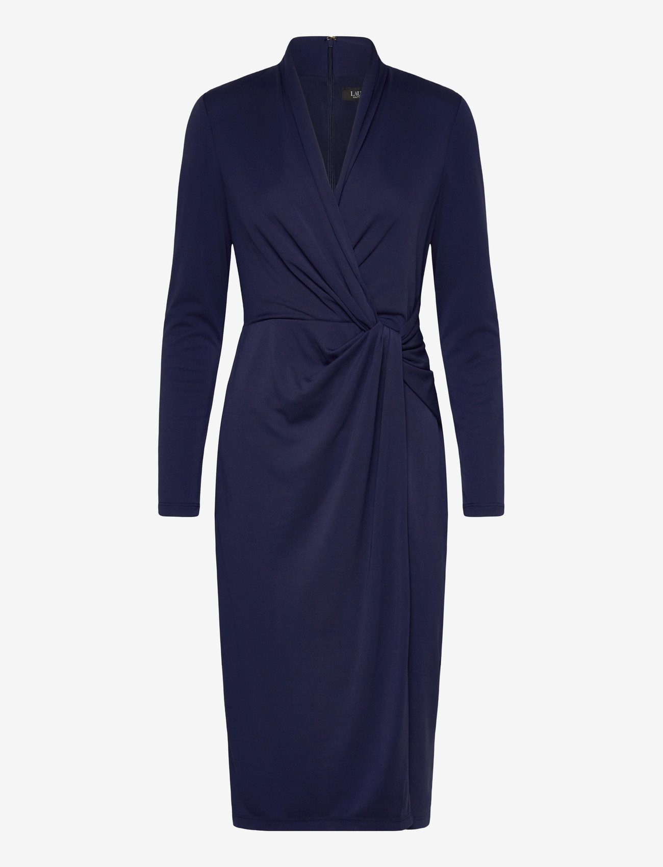 Lauren Ralph Lauren - STR MATTE JERSEY-R-KNT-DRESSES - omlottklänningar - refined navy - 0