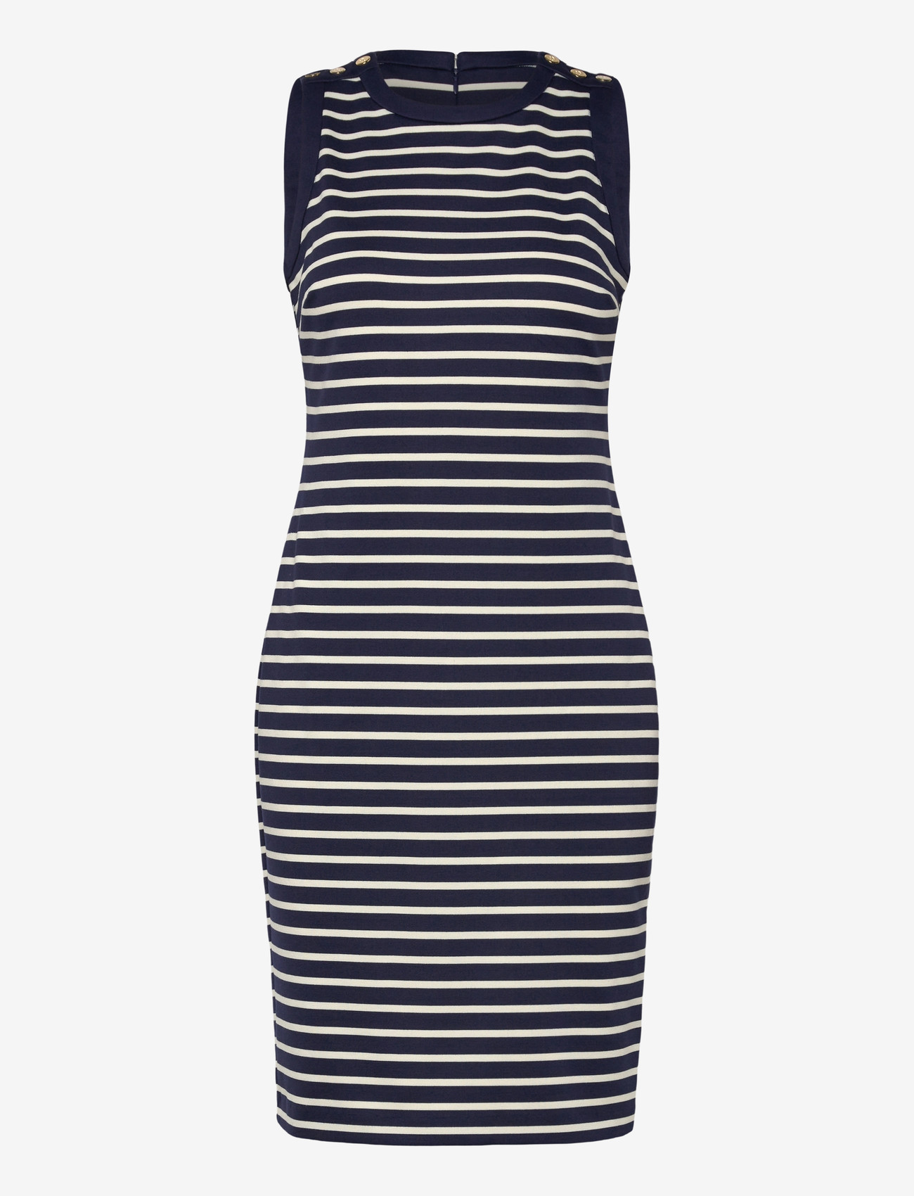Lauren Ralph Lauren - YD STRIPED PONTE-KNT-DRESSES - sommarklänningar - refined navy/masc - 0