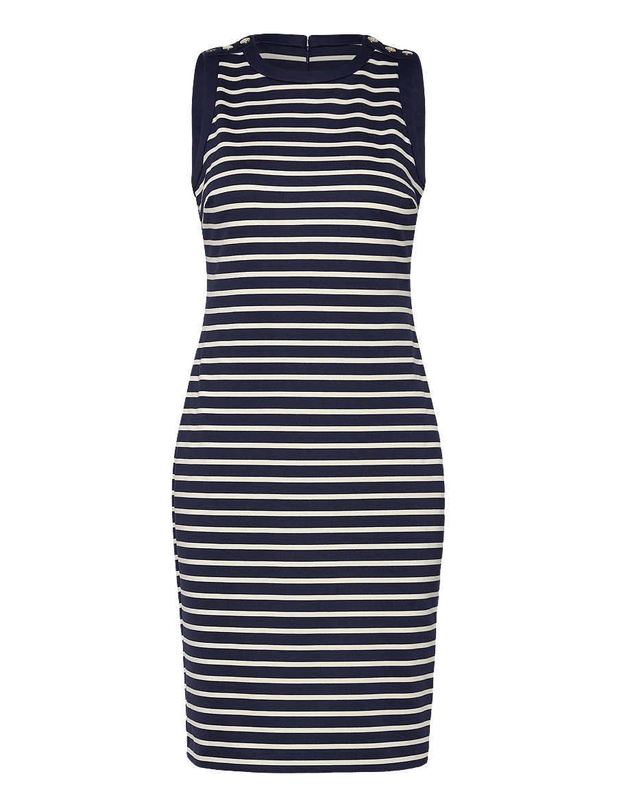 Lauren Ralph Lauren - YD STRIPED PONTE-KNT-DRESSES - suvekleidid - refined navy/masc - 1