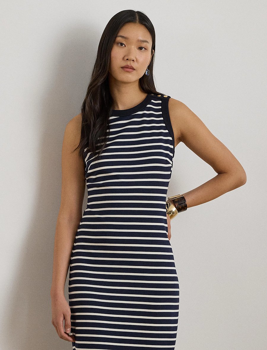 Lauren Ralph Lauren - YD STRIPED PONTE-KNT-DRESSES - suvekleidid - refined navy/masc - 0