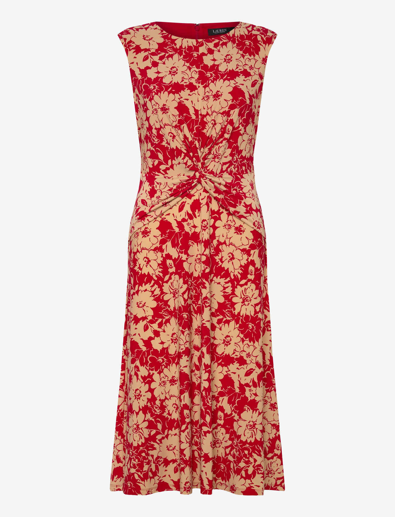 Lauren Ralph Lauren - Floral Twist-Front Stretch Jersey Dress - sommerkleider - red/tan - 0