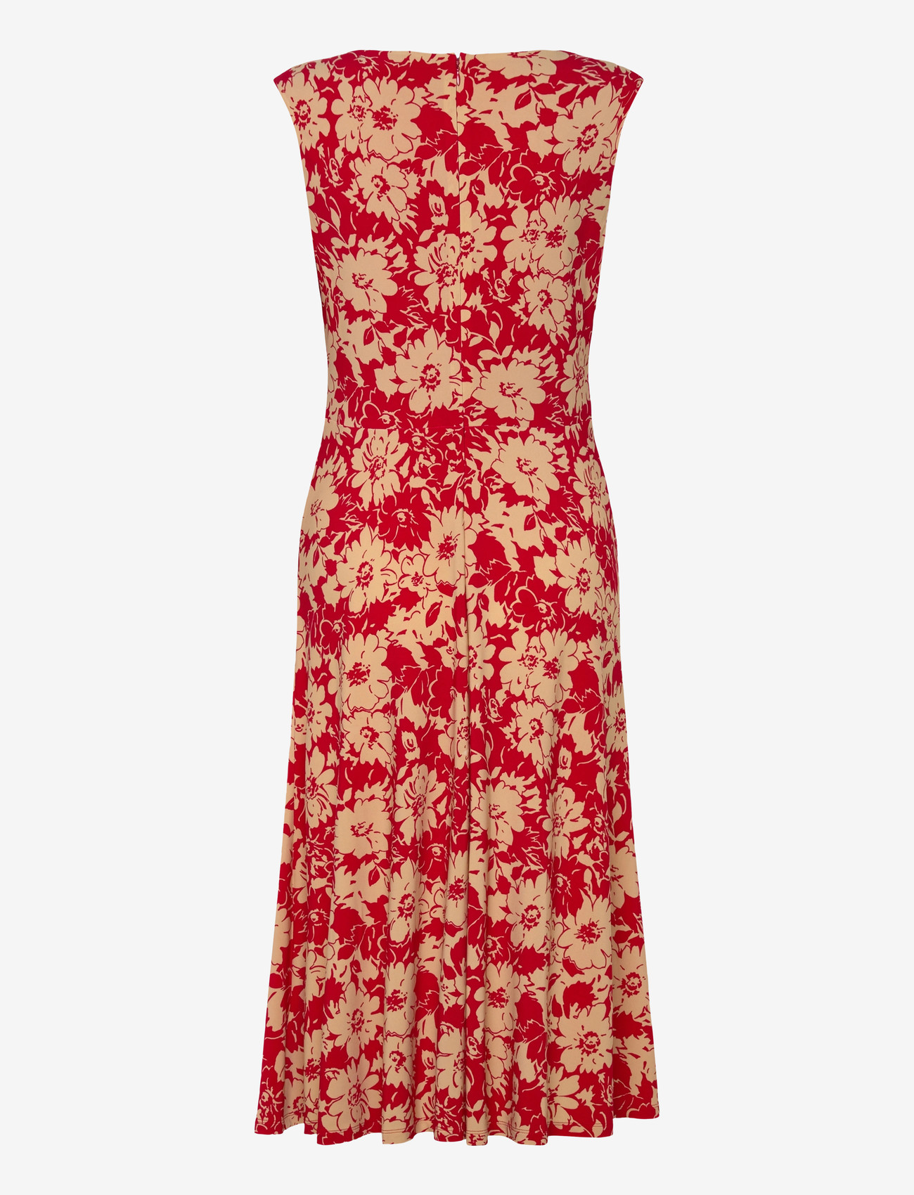 Lauren Ralph Lauren - Floral Twist-Front Stretch Jersey Dress - sommerkleider - red/tan - 1