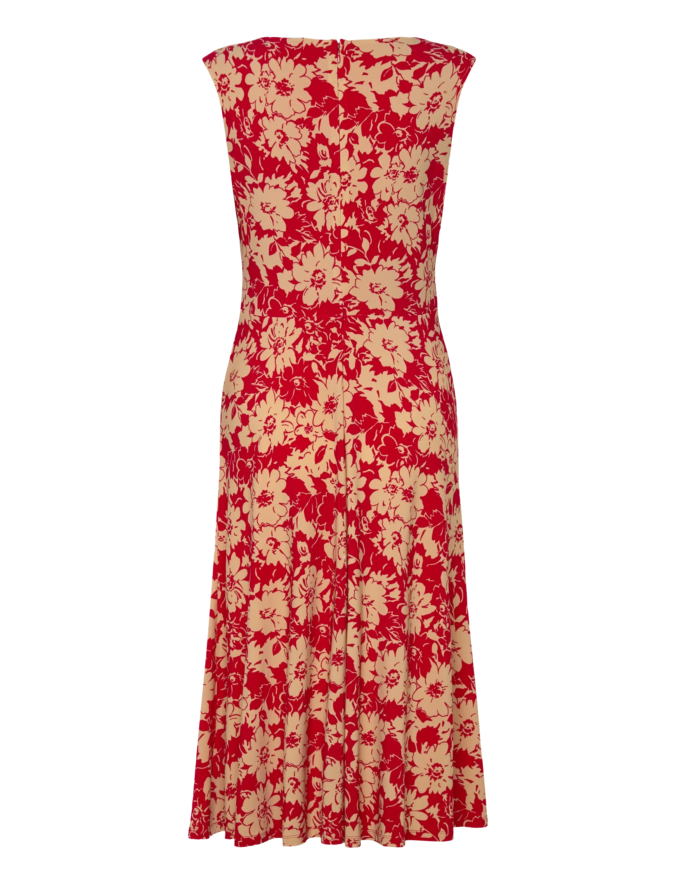 Lauren Ralph Lauren - Floral Twist-Front Stretch Jersey Dress - summer dresses - red/tan - 2