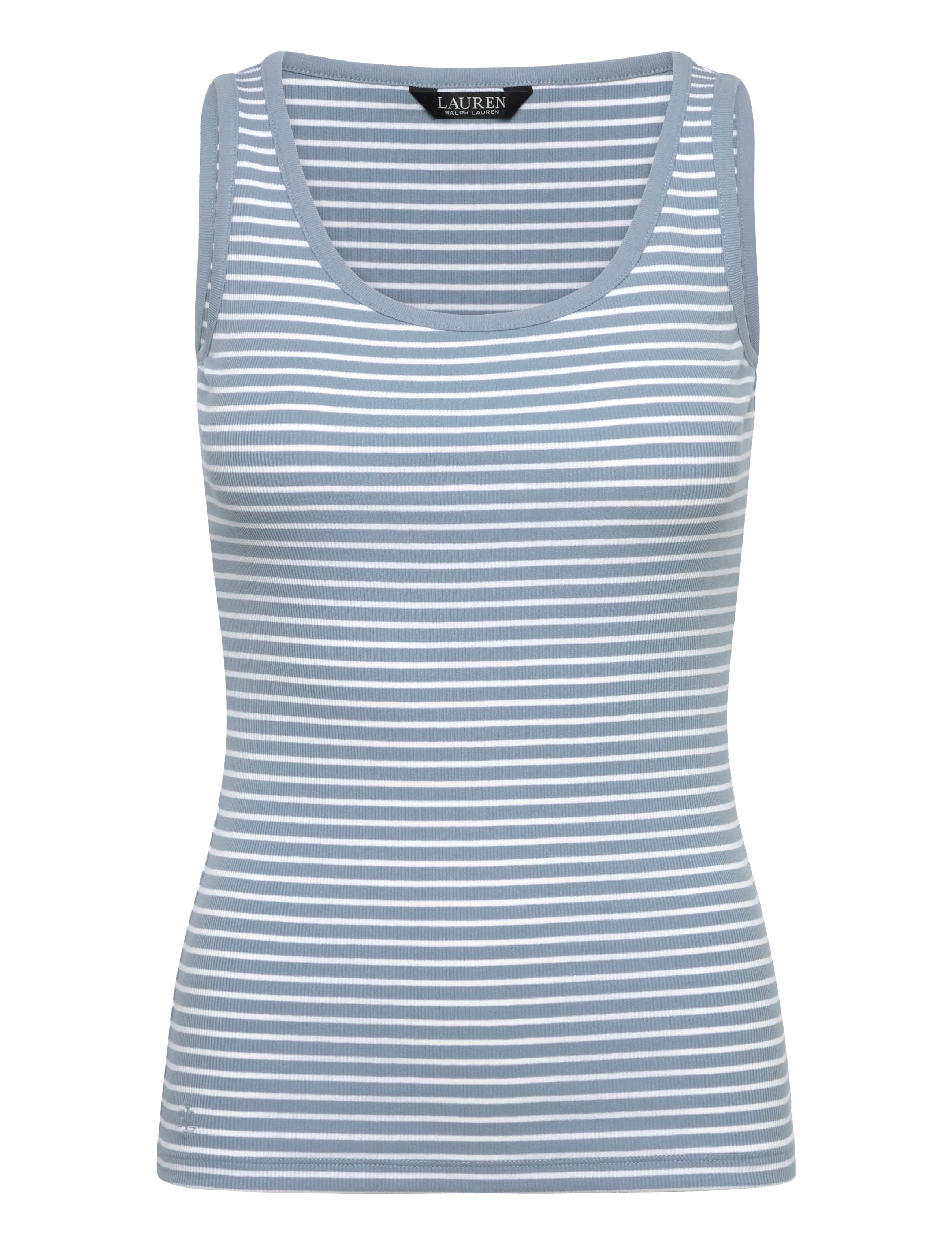 Lauren Ralph Lauren RFND STRTCH 2X2 RIB-KNT-PULLOVER - Fatnaður - BLUE NOTE/WHITE / blue