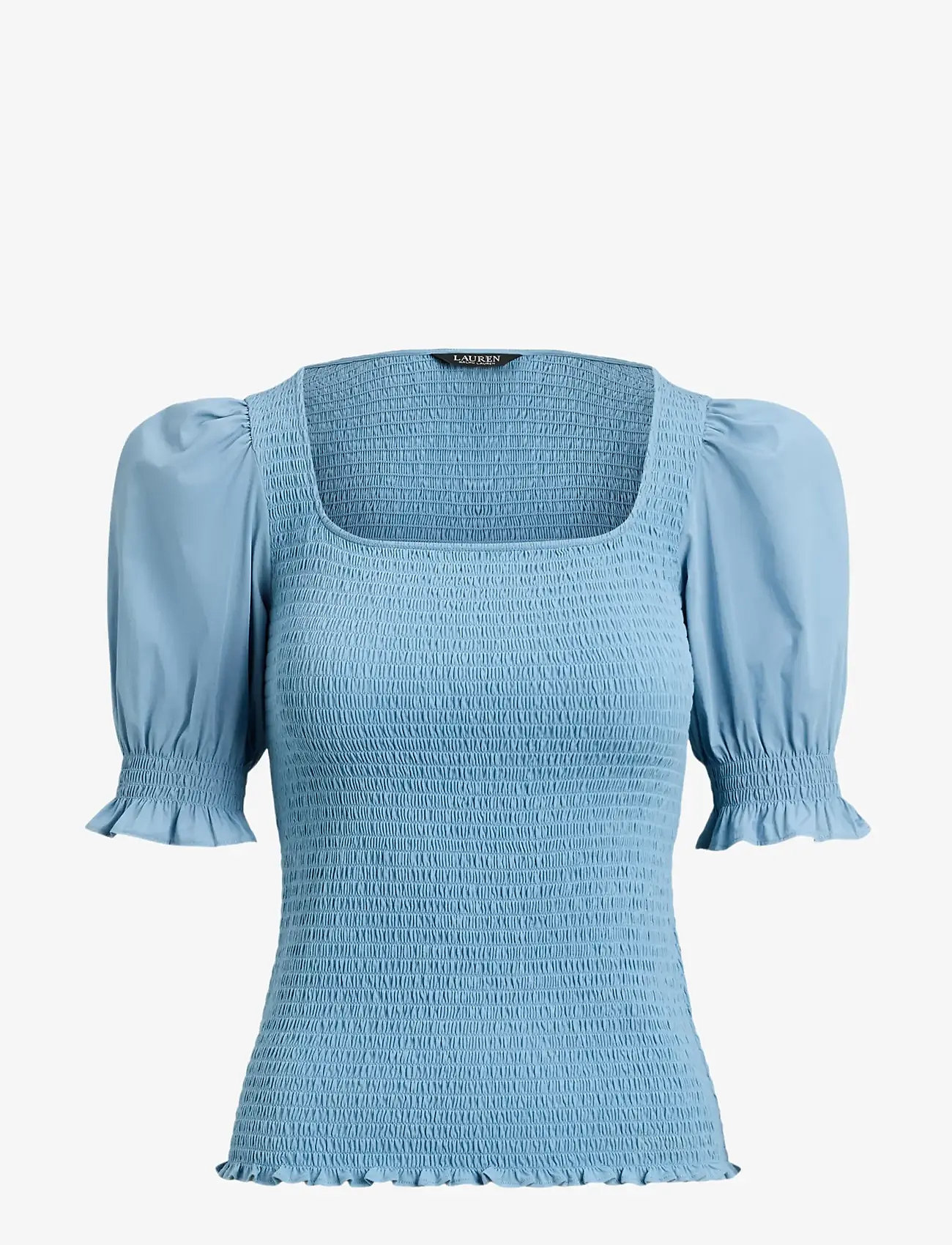Lauren Ralph Lauren - REFINED COTTON JRSY-KNT-PULLOVER - kortærmede bluser - blue note - 1