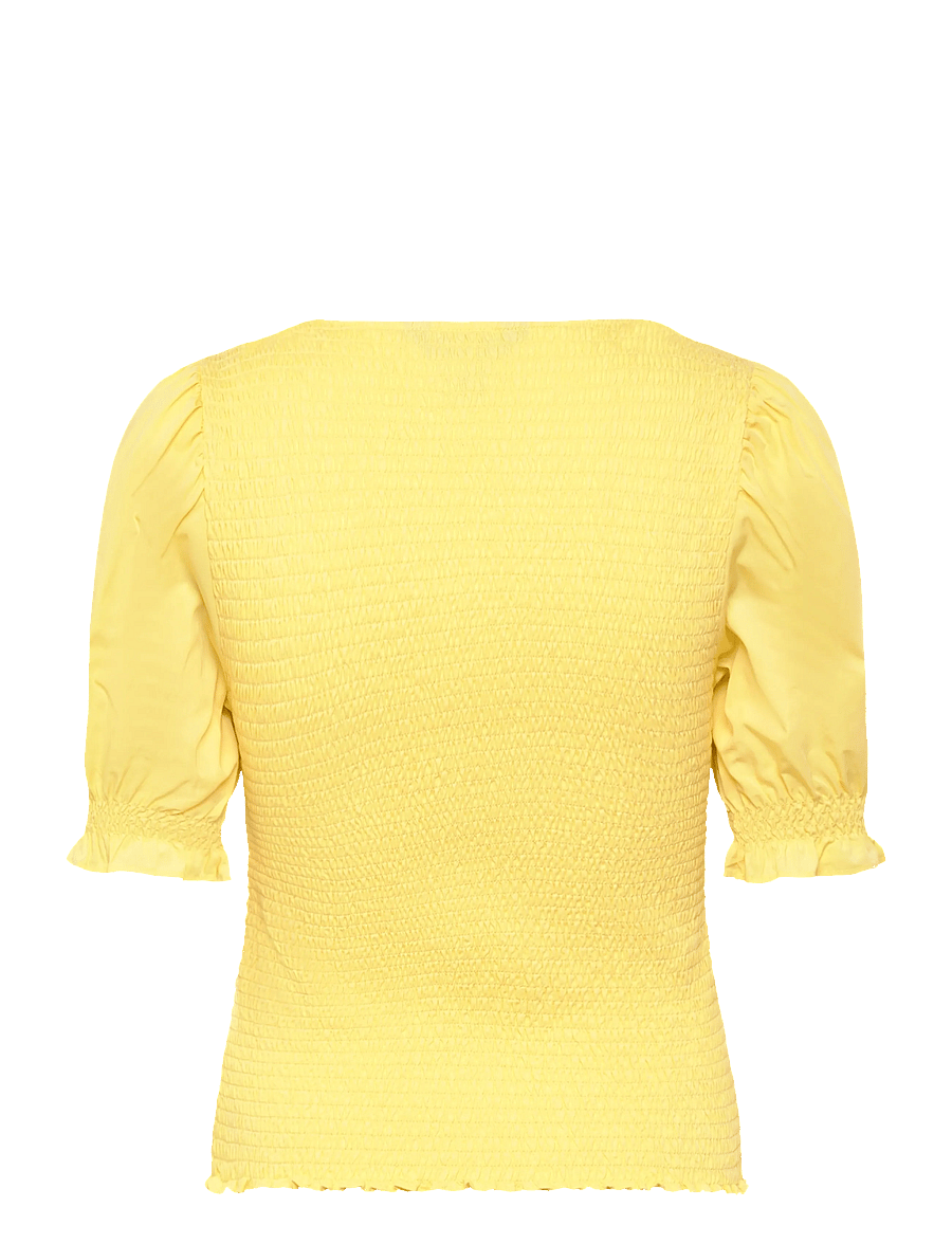 Lauren Ralph Lauren - REFINED COTTON JRSY-KNT-PULLOVER - kortärmade blusar - lemon sorbet - 2