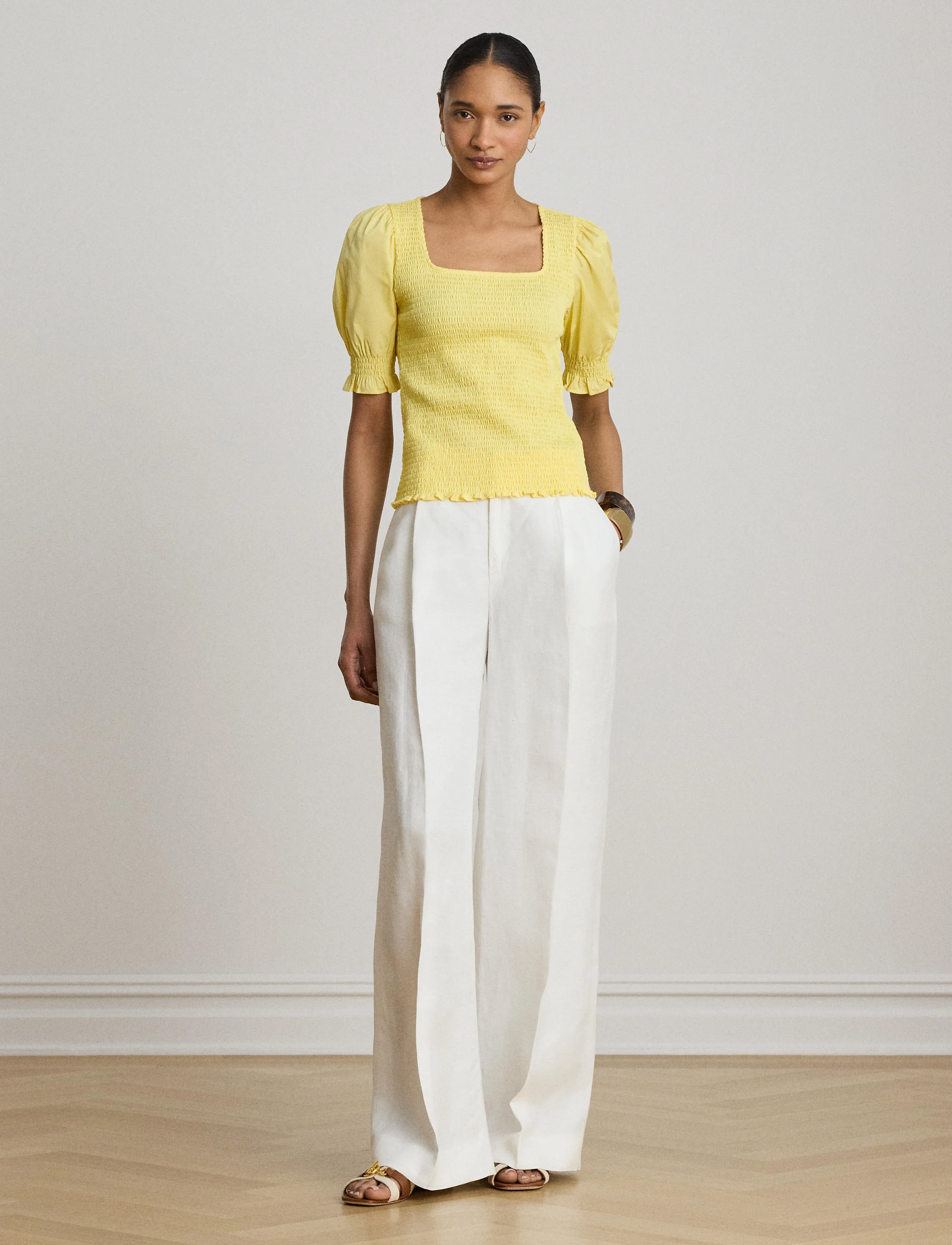 Lauren Ralph Lauren REFINED COTTON JRSY-KNT-PULLOVER - Blouses & Shirts - LEMON SORBET / yellow