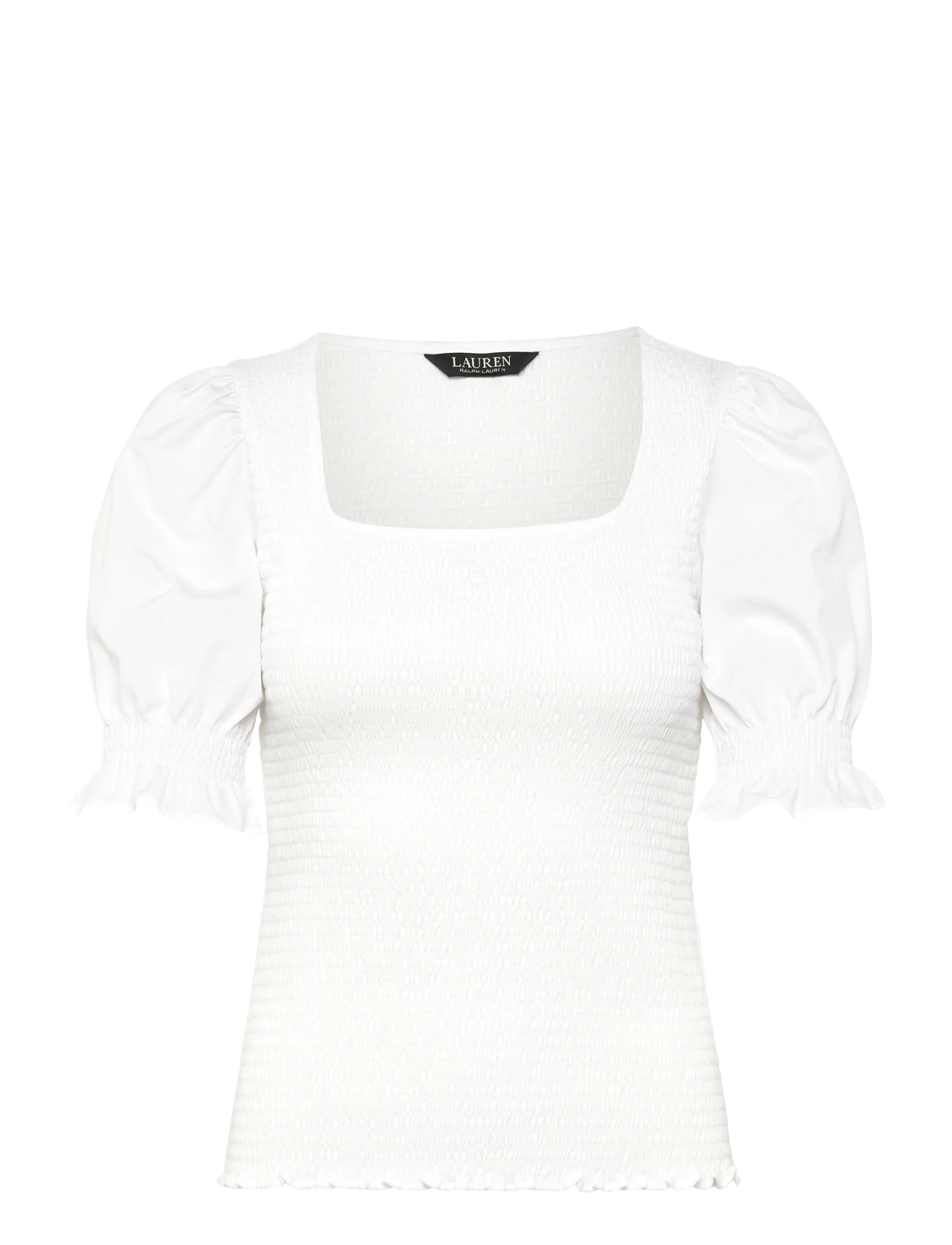 Lauren Ralph Lauren REFINED COTTON JRSY-KNT-PULLOVER - Bluser & Skjorter - WHITE / white