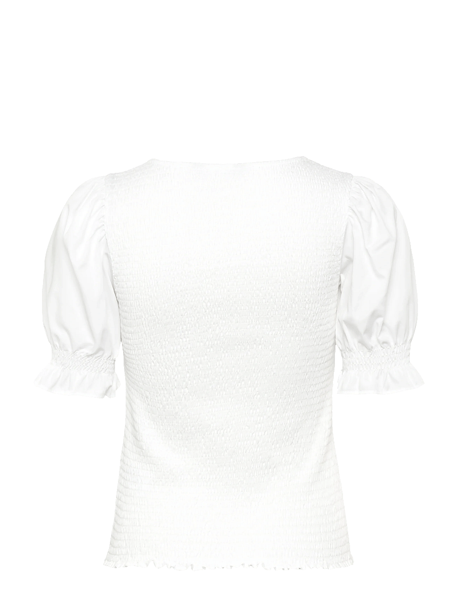 Lauren Ralph Lauren - REFINED COTTON JRSY-KNT-PULLOVER - kortärmade blusar - white - 2