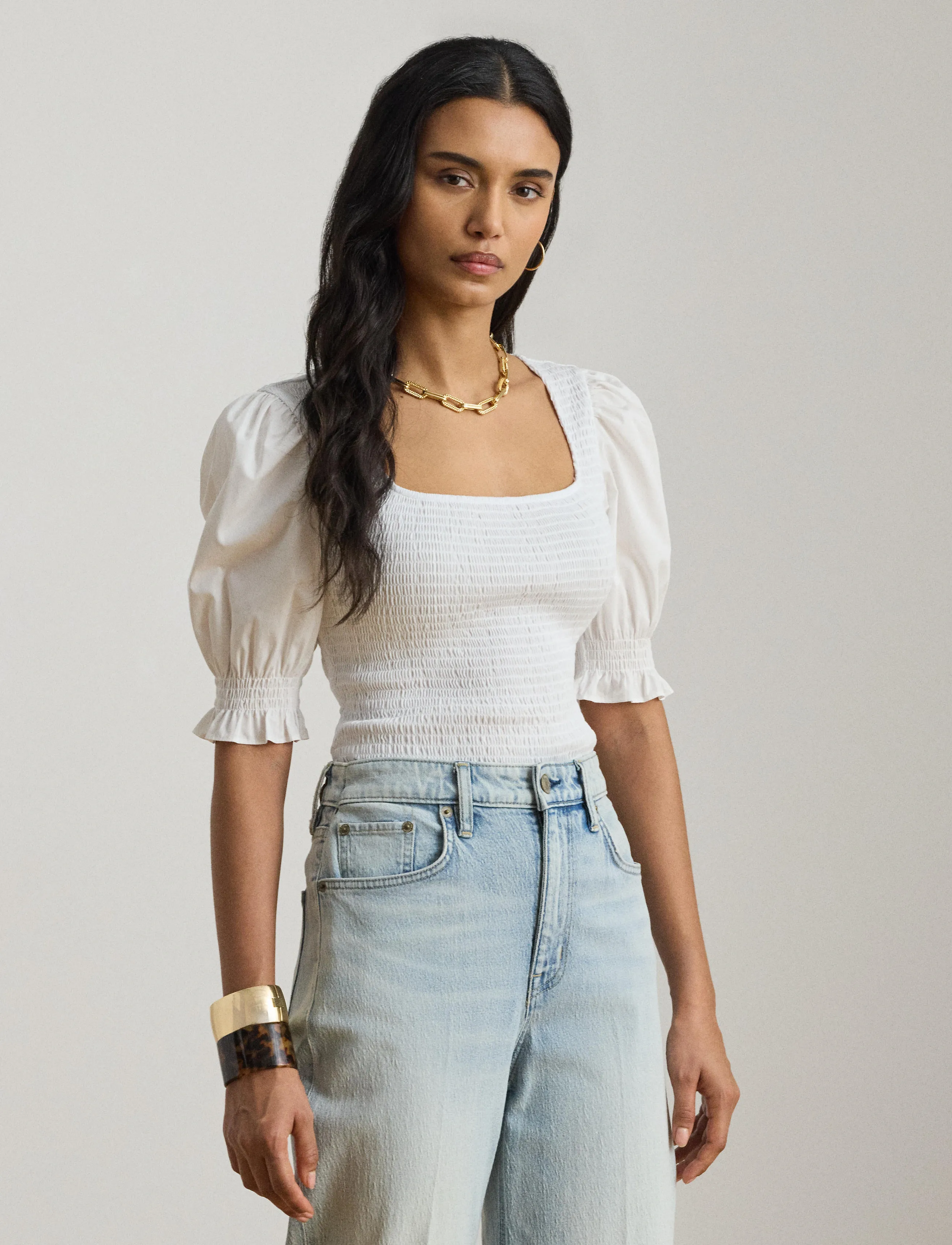 Lauren Ralph Lauren REFINED COTTON JRSY-KNT-PULLOVER - Ralph Lauren - WHITE / white