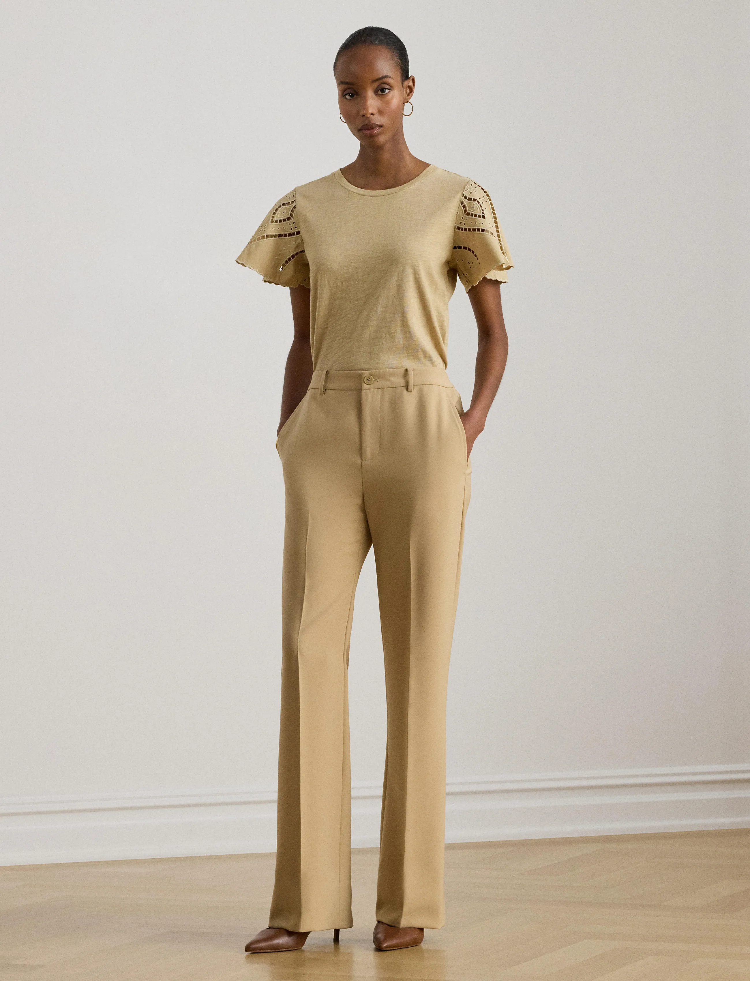 Lauren Ralph Lauren INDIE CTN SLUB JRSY-KNT-PULLOVER - Lauren Ralph Lauren - BIRCH TAN / beige