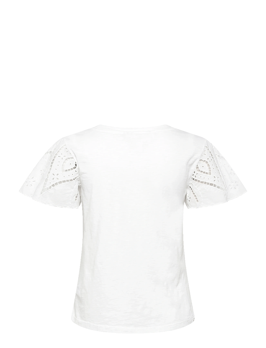 Lauren Ralph Lauren - INDIE CTN SLUB JRSY-KNT-PULLOVER - kortærmede bluser - white - 2