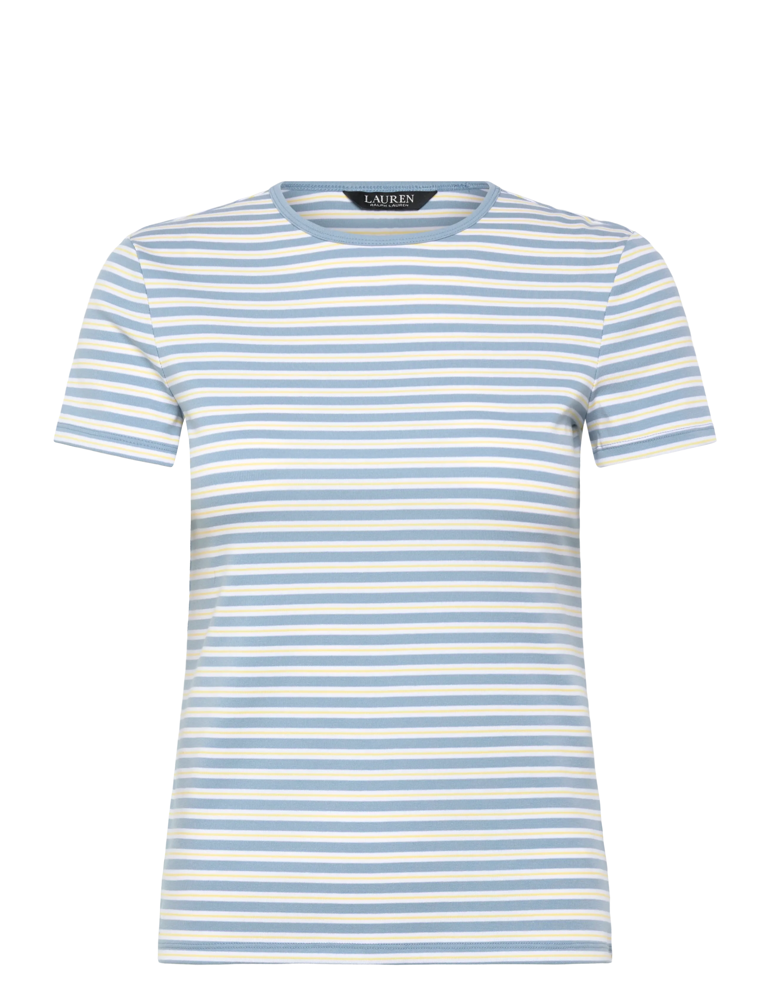 Lauren Ralph Lauren REFINED STR 1X1 RIB-KNT-T-SHIRT - T-shirts & Toppe - BLUE NOTE MULTI / blue