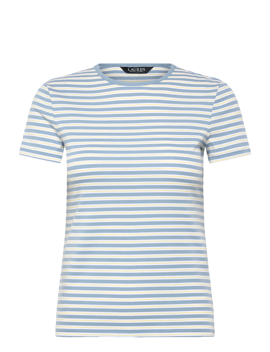 Lauren Ralph Lauren - REFINED STR 1X1 RIB-KNT-T-SHIRT - t-shirts - blue note multi - 1