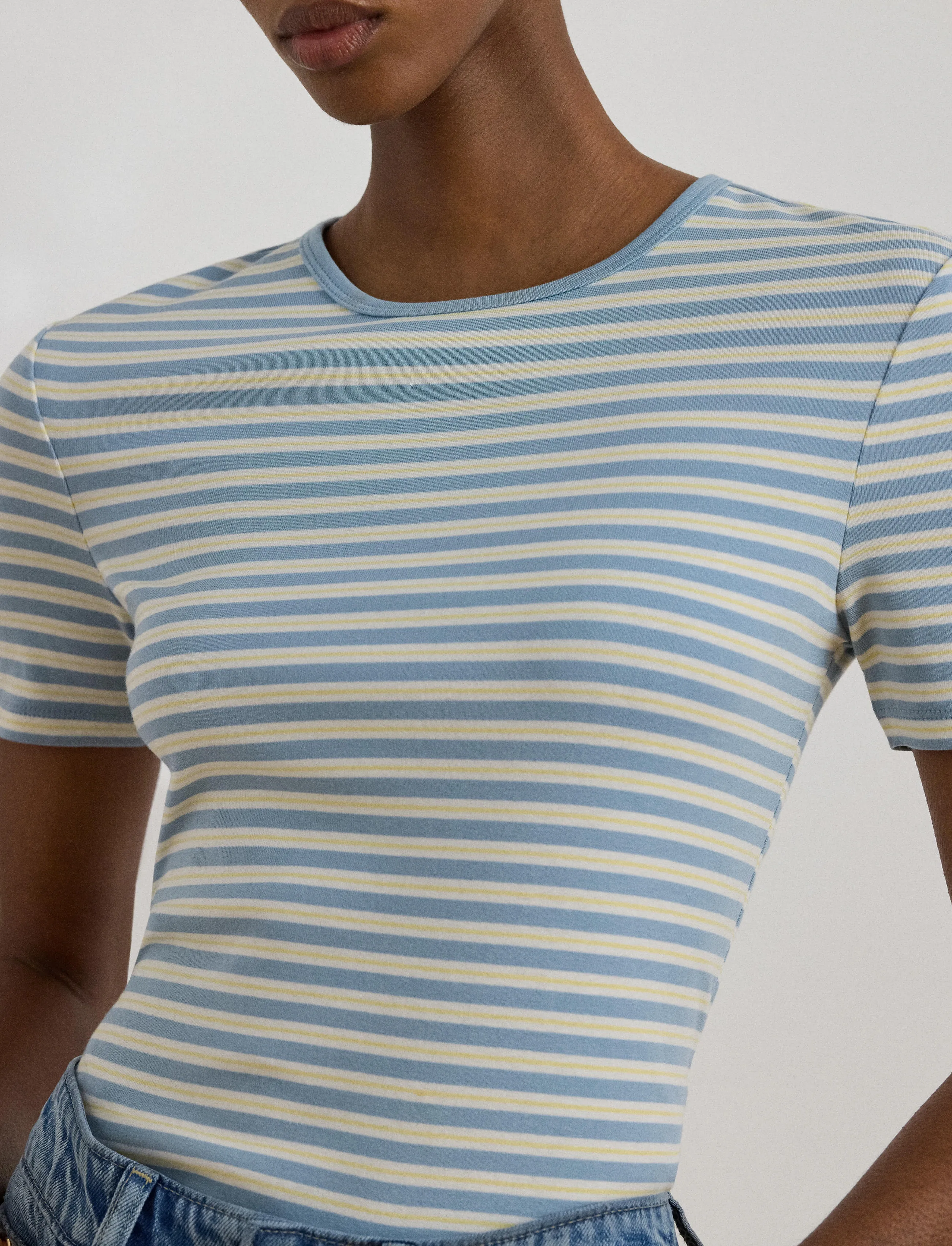 Lauren Ralph Lauren - REFINED STR 1X1 RIB-KNT-T-SHIRT - t-shirts - blue note multi - 4