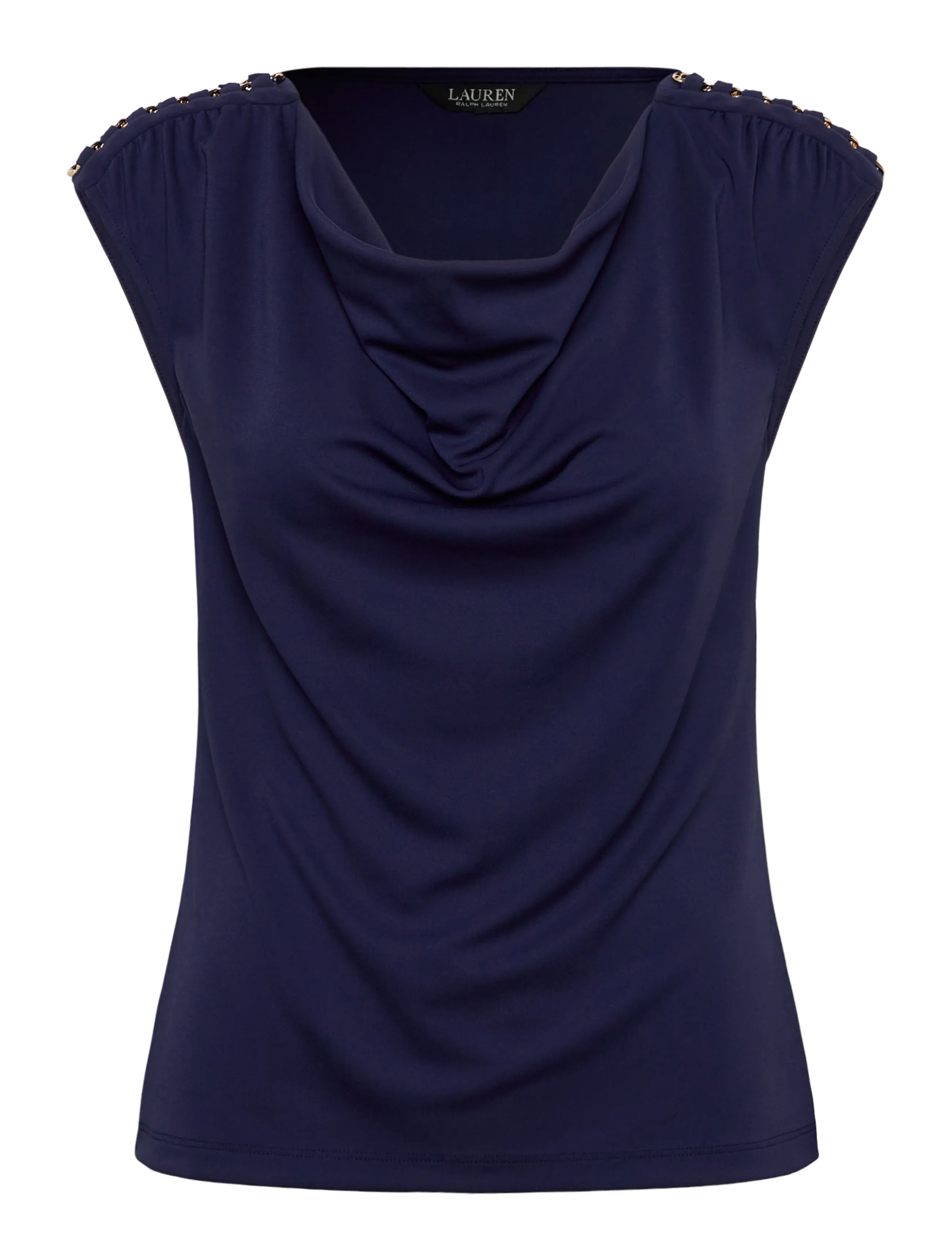 LAUREN RALPH LAUREN Str Matt Jersey-R-Knit Oberteil Navy - XL - Damen