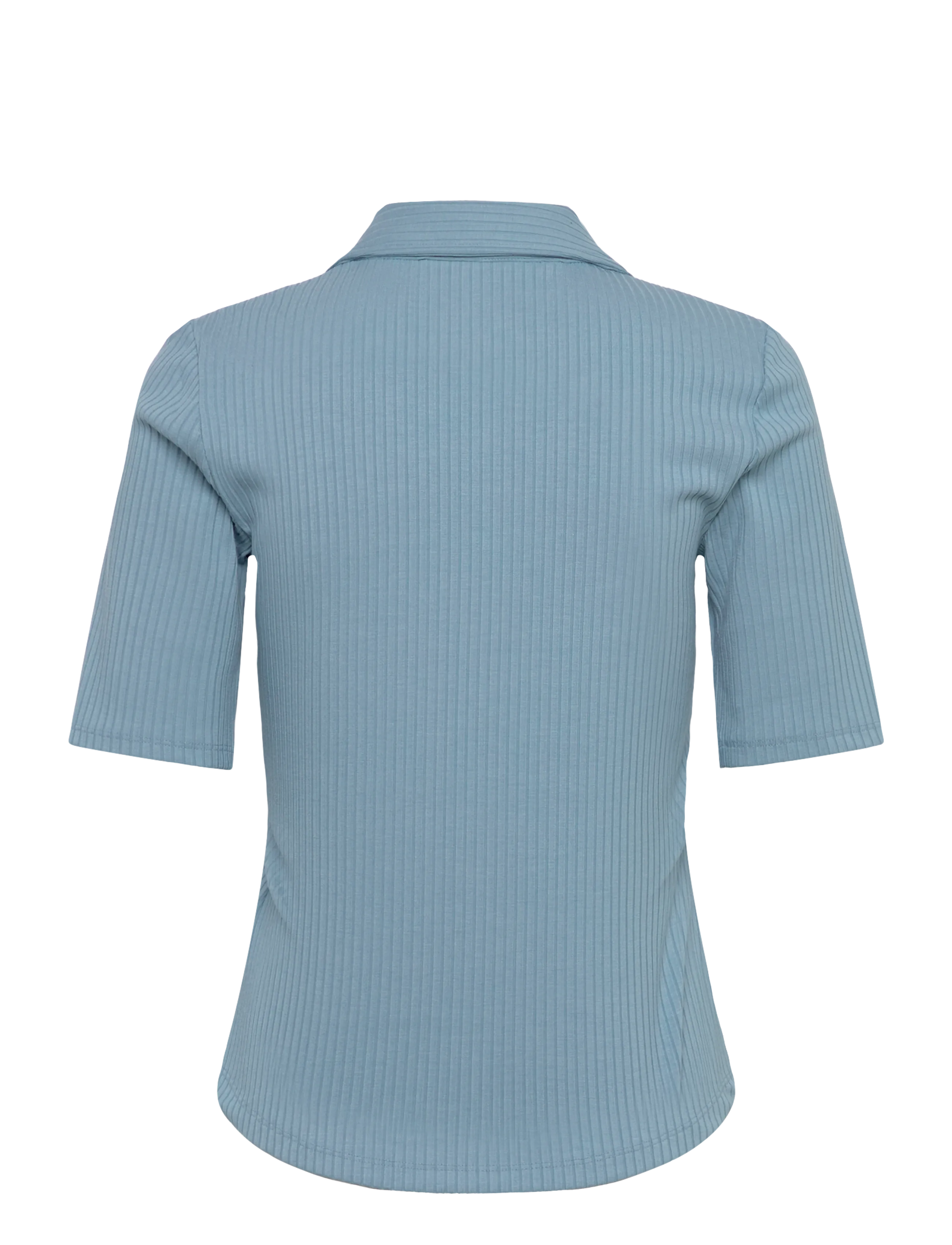Lauren Ralph Lauren - Rib-Knit Elbow-Sleeve Polo Tee - poloer - blue note - 1