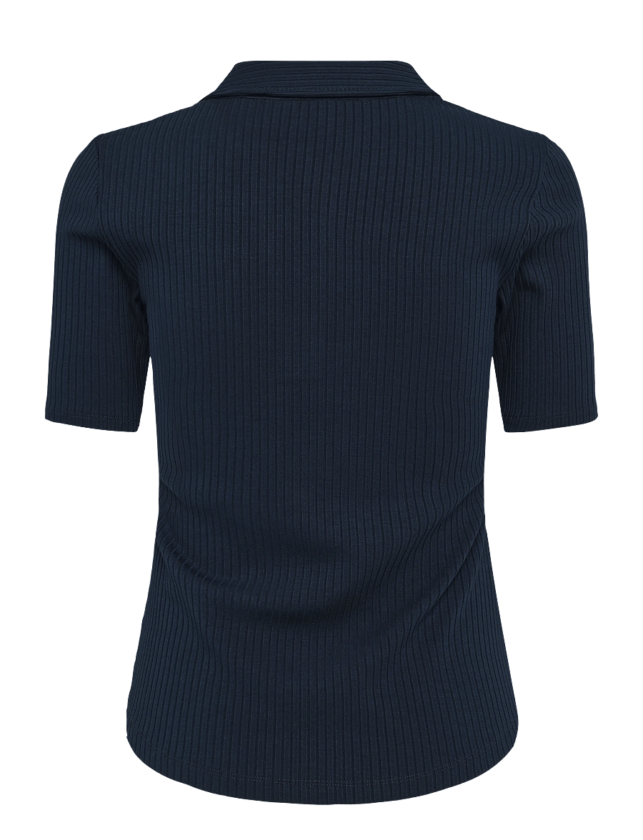 Lauren Ralph Lauren - Rib-Knit Elbow-Sleeve Polo Tee - poloer - lauren navy - 2