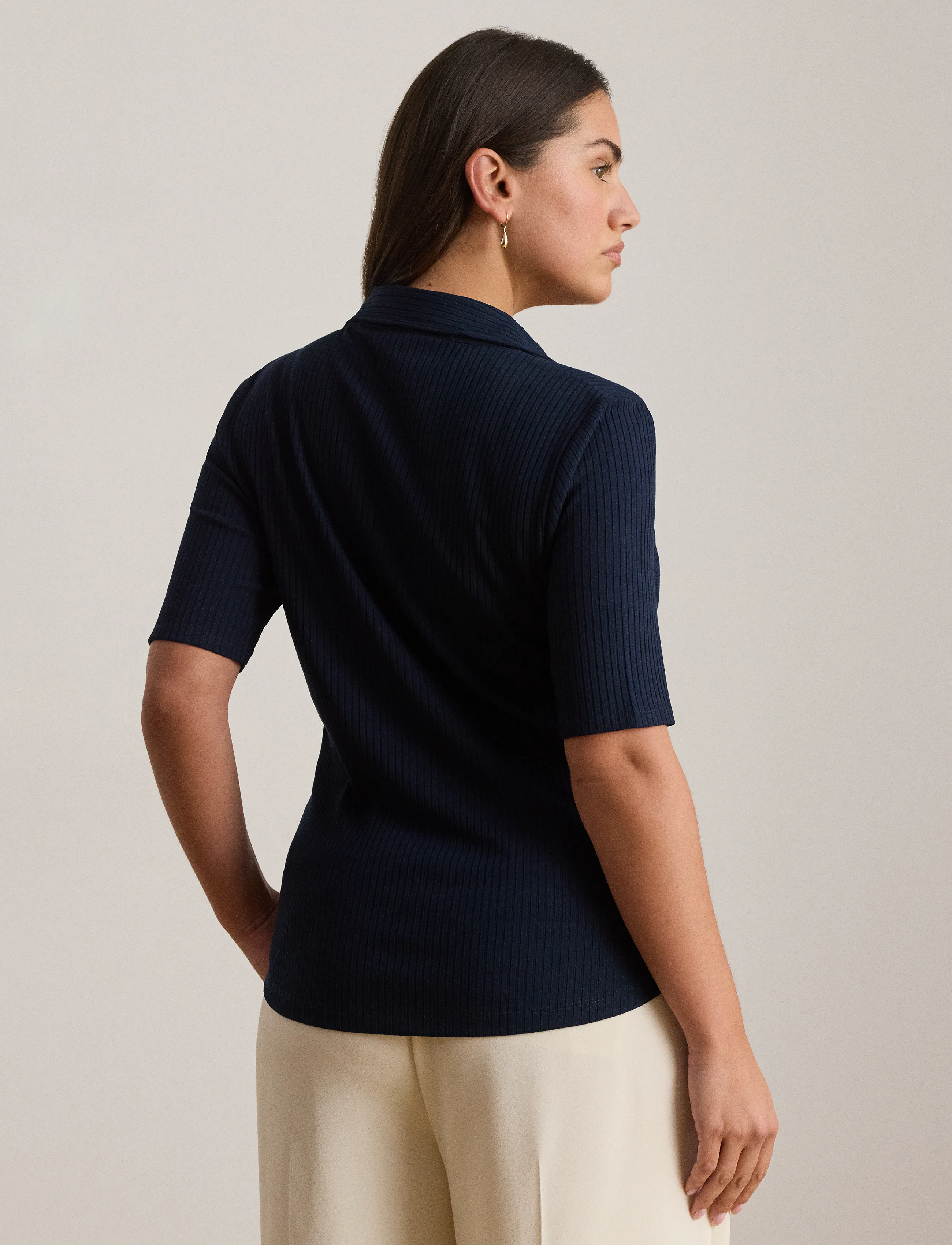 Lauren Ralph Lauren Rib-Knit Elbow-Sleeve Polo Tee blusar dam – bild 8