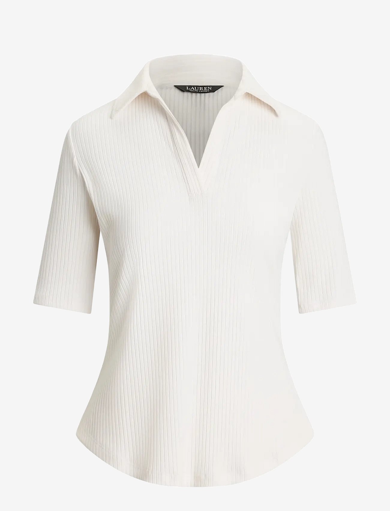 Lauren Ralph Lauren | Rib-Knit Elbow-Sleeve Polo Tee | XL