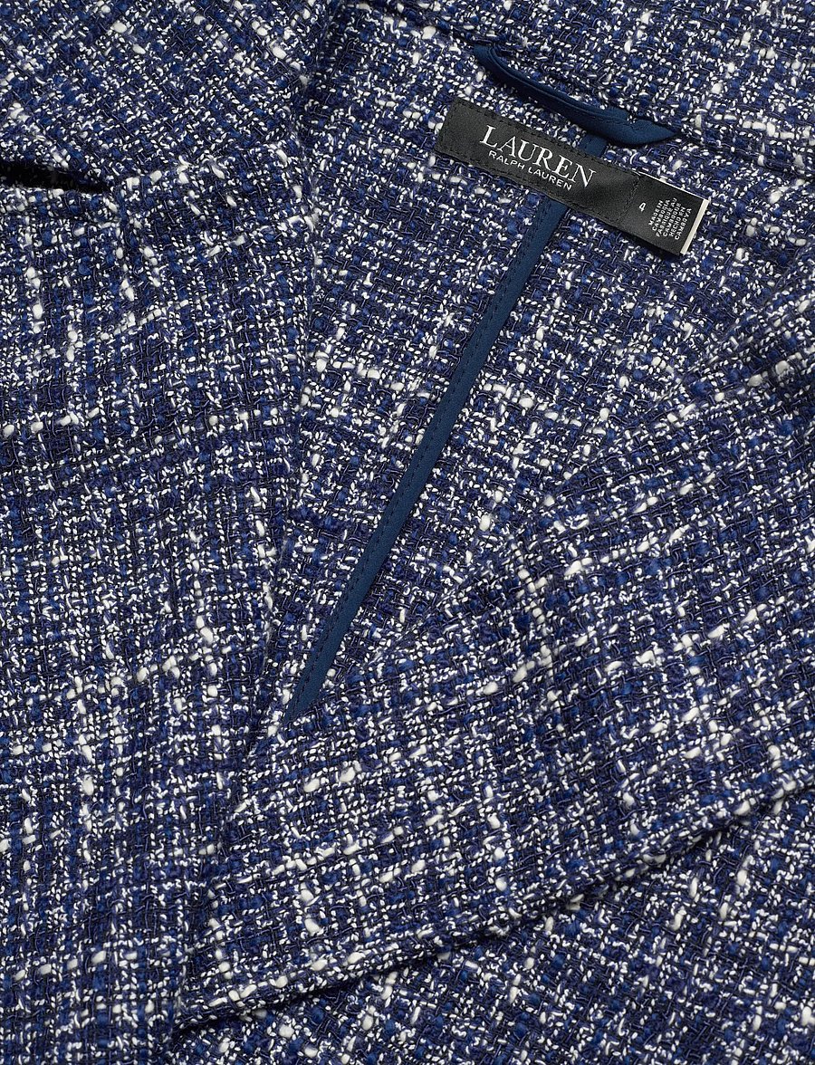 Lauren Ralph Lauren - Cotton-Blend Bouclé Wrap Coat - light coats - navy blue multi - 4