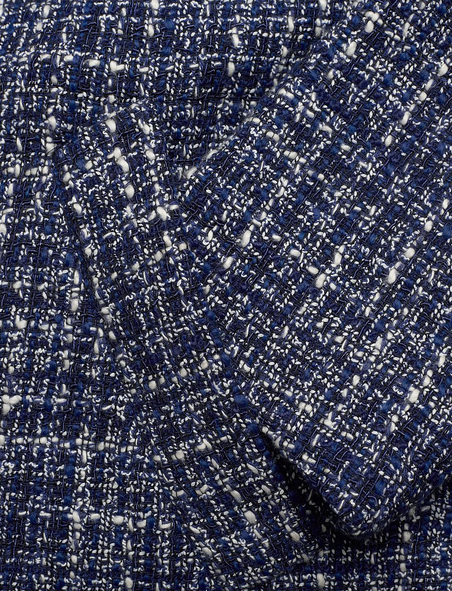 Lauren Ralph Lauren - Cotton-Blend Bouclé Wrap Coat - light coats - navy blue multi - 5