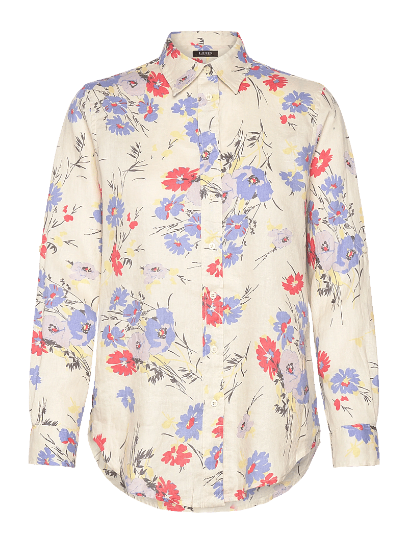 Lauren Ralph Lauren - TISSUE LINEN-WVN-SHIRT - linased särgid - cream multi - 0